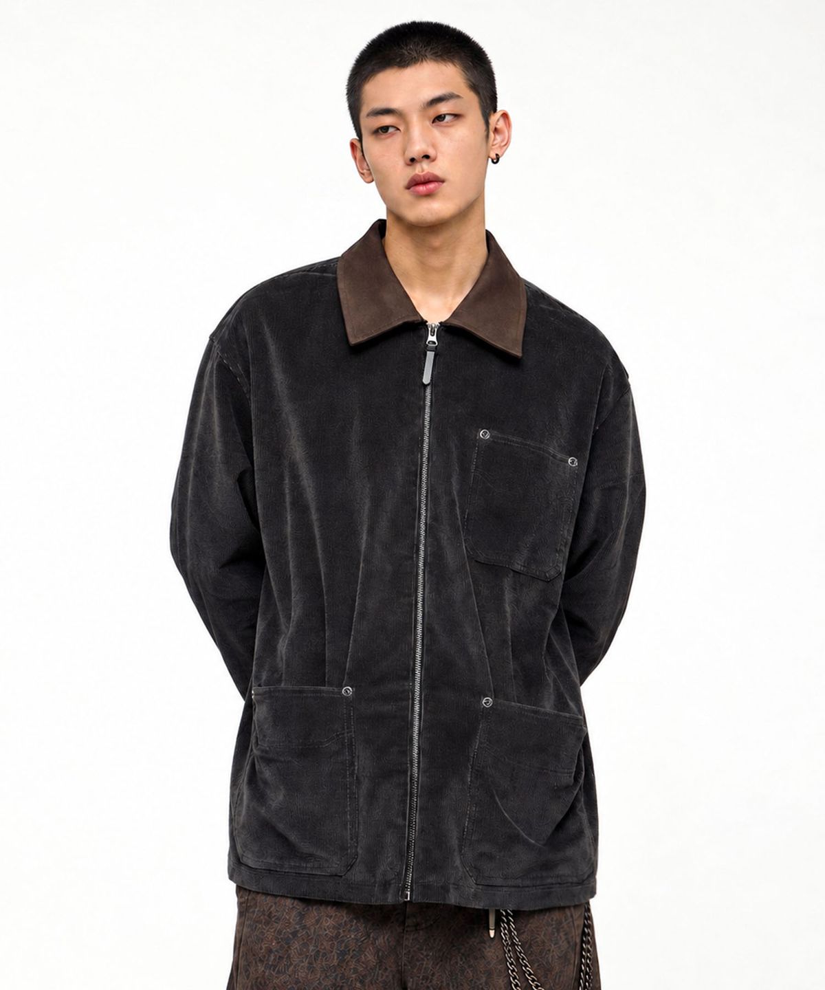 아티스트웨어(ARTISTWEAR) [2COLORS] 투톤 카라 코듀로이 워크자켓