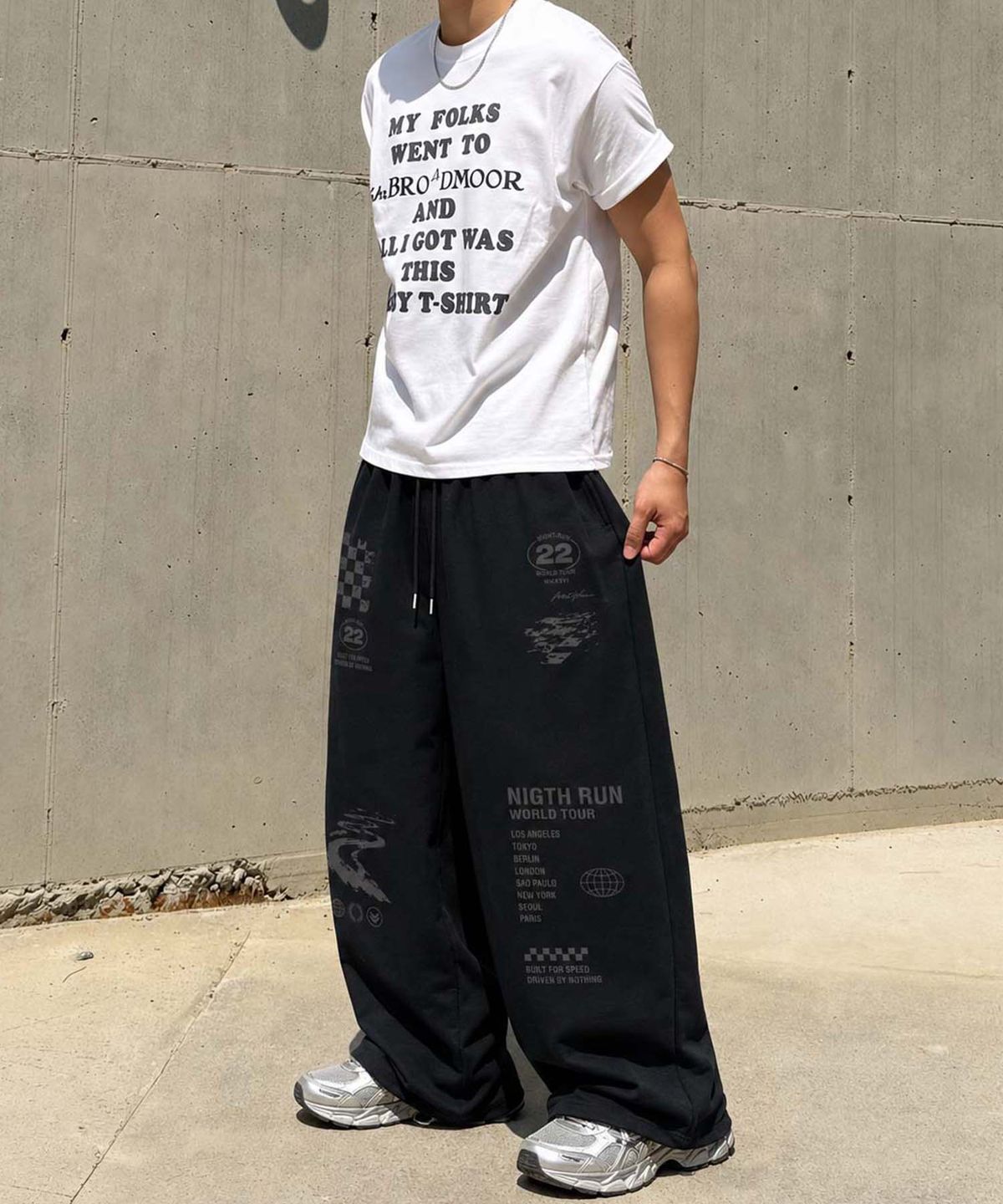 아티스트웨어(ARTISTWEAR) 나이트런 루즈 와이드팬츠