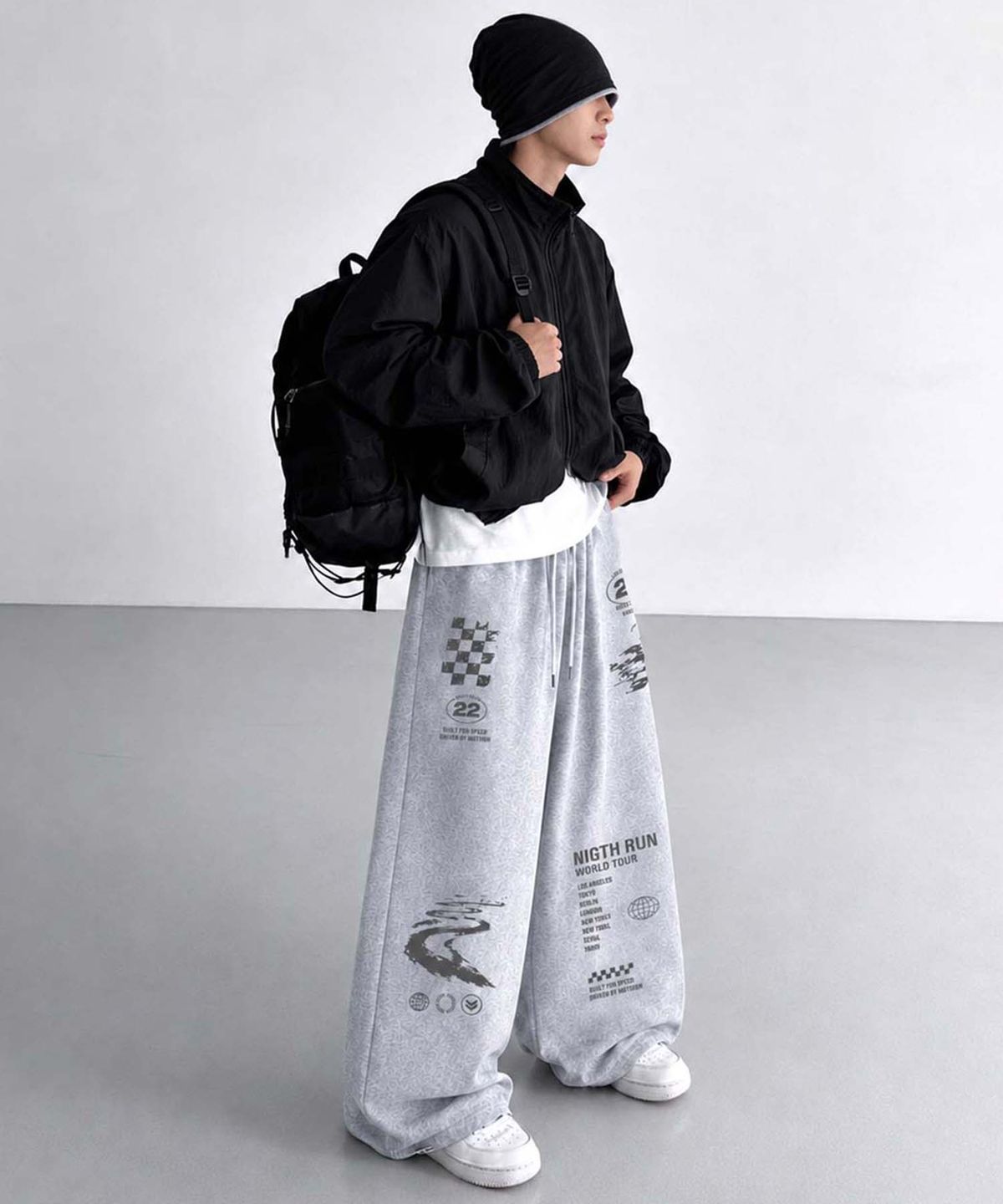 아티스트웨어(ARTISTWEAR) 나이트런 루즈 와이드팬츠
