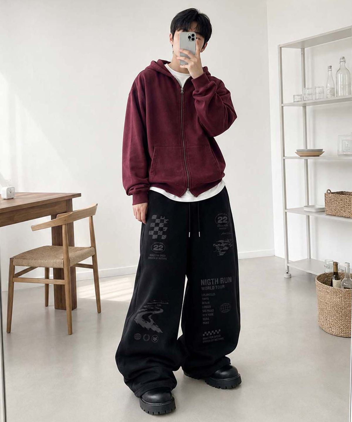 아티스트웨어(ARTISTWEAR) 나이트런 루즈 와이드팬츠