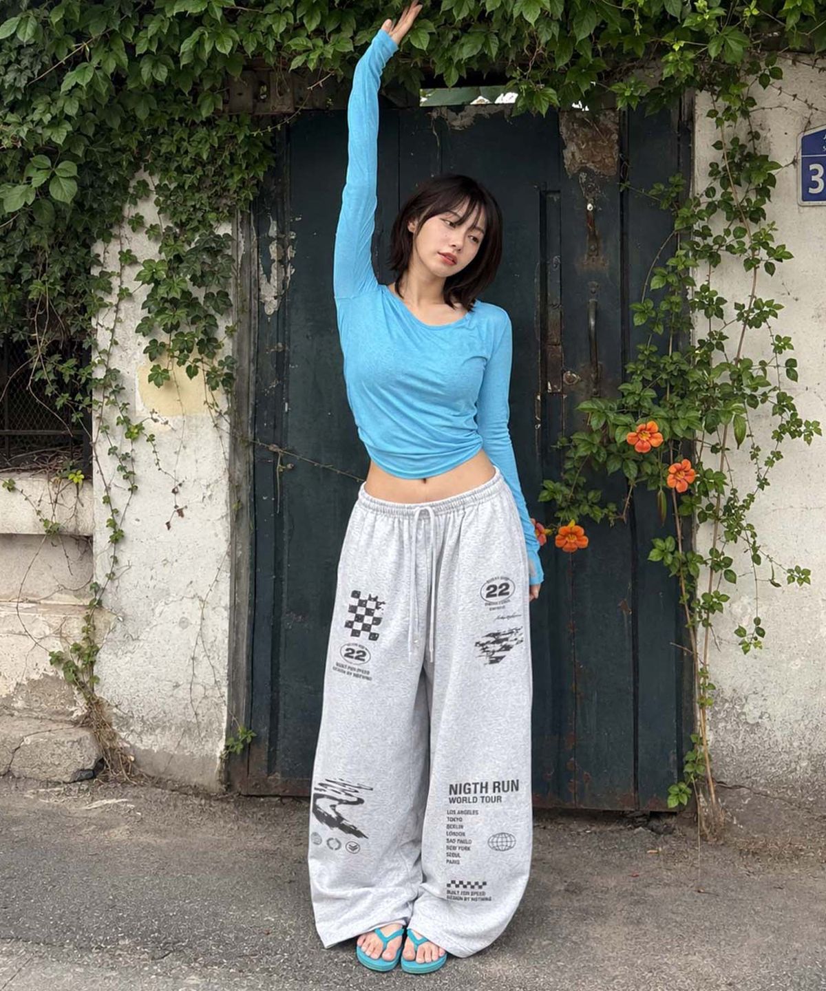아티스트웨어(ARTISTWEAR) 나이트런 루즈 와이드팬츠