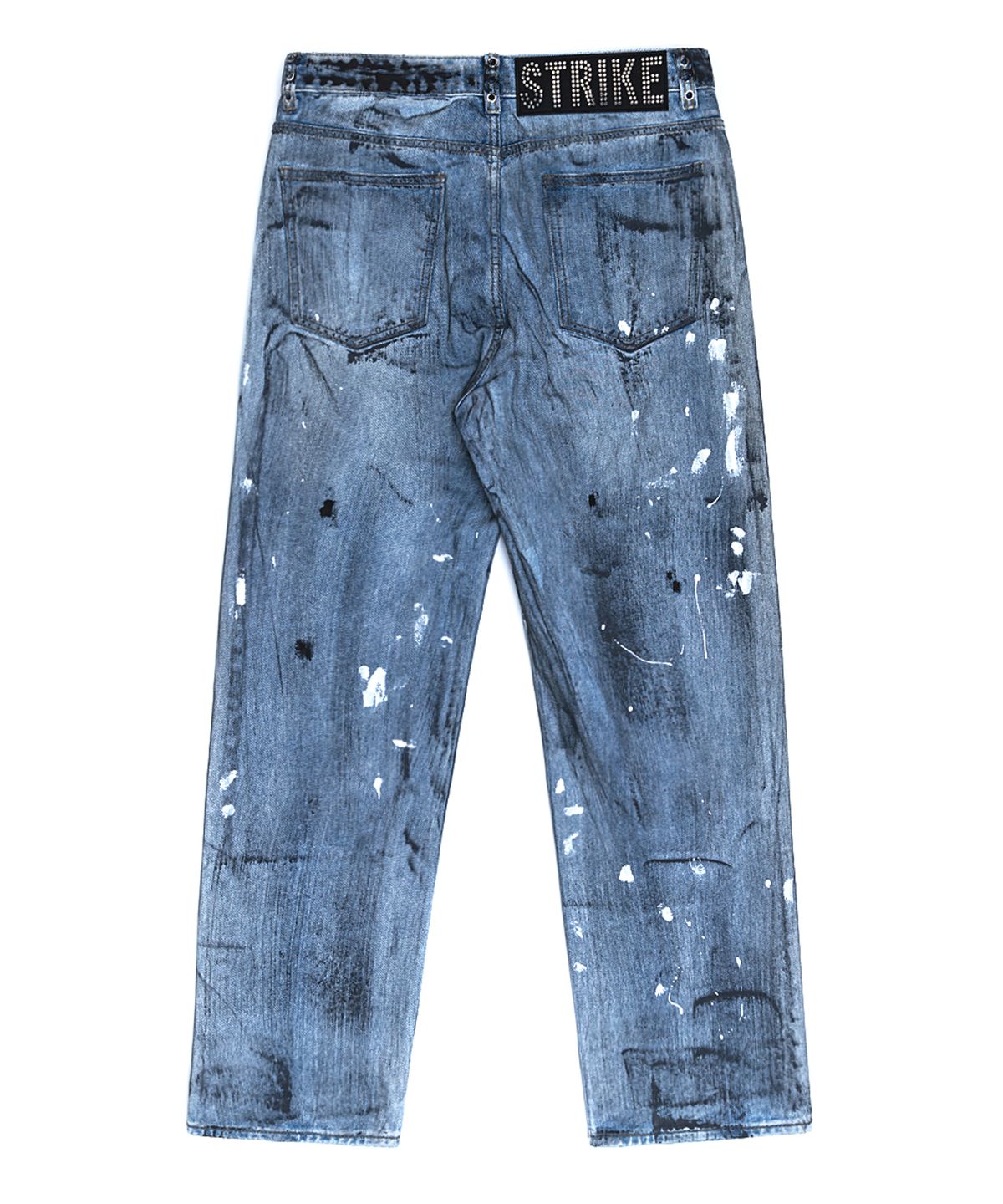 스트라이크(STRIKE) Atelier Faded Paint Eyelet Jeans (BLUE)