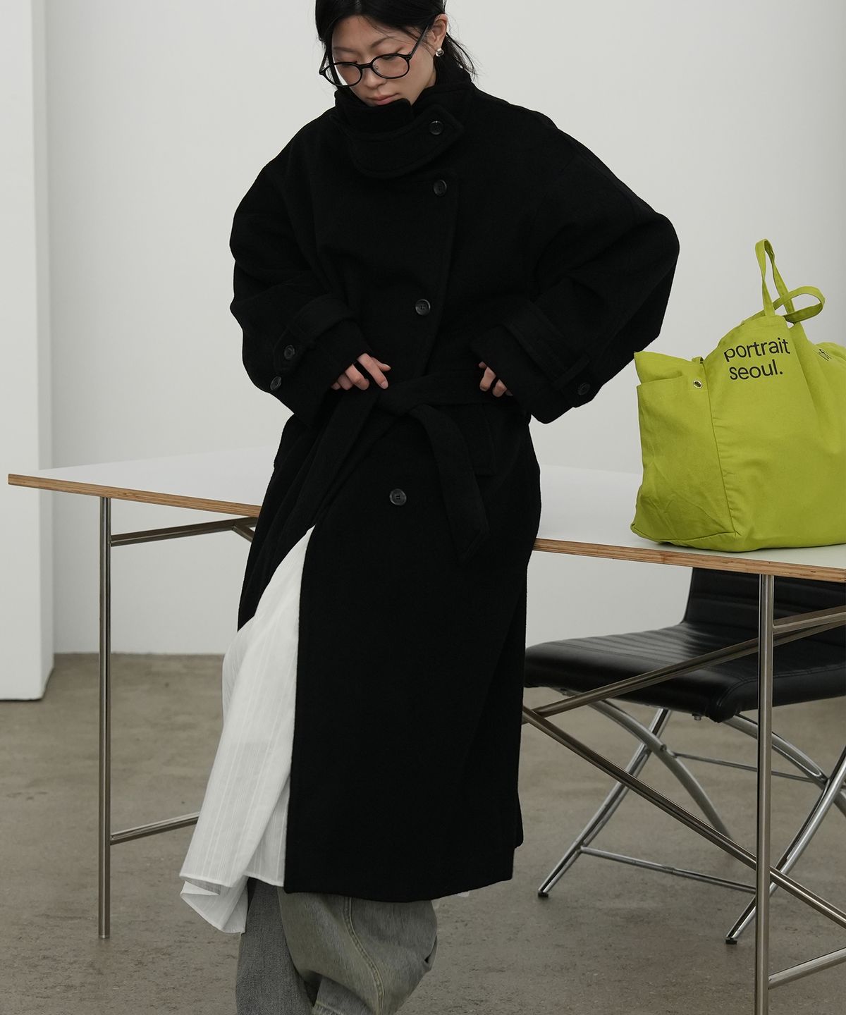 포트레이트서울(PORTRAITSEOUL) 포트레이트 맥시 코트 002_블랙