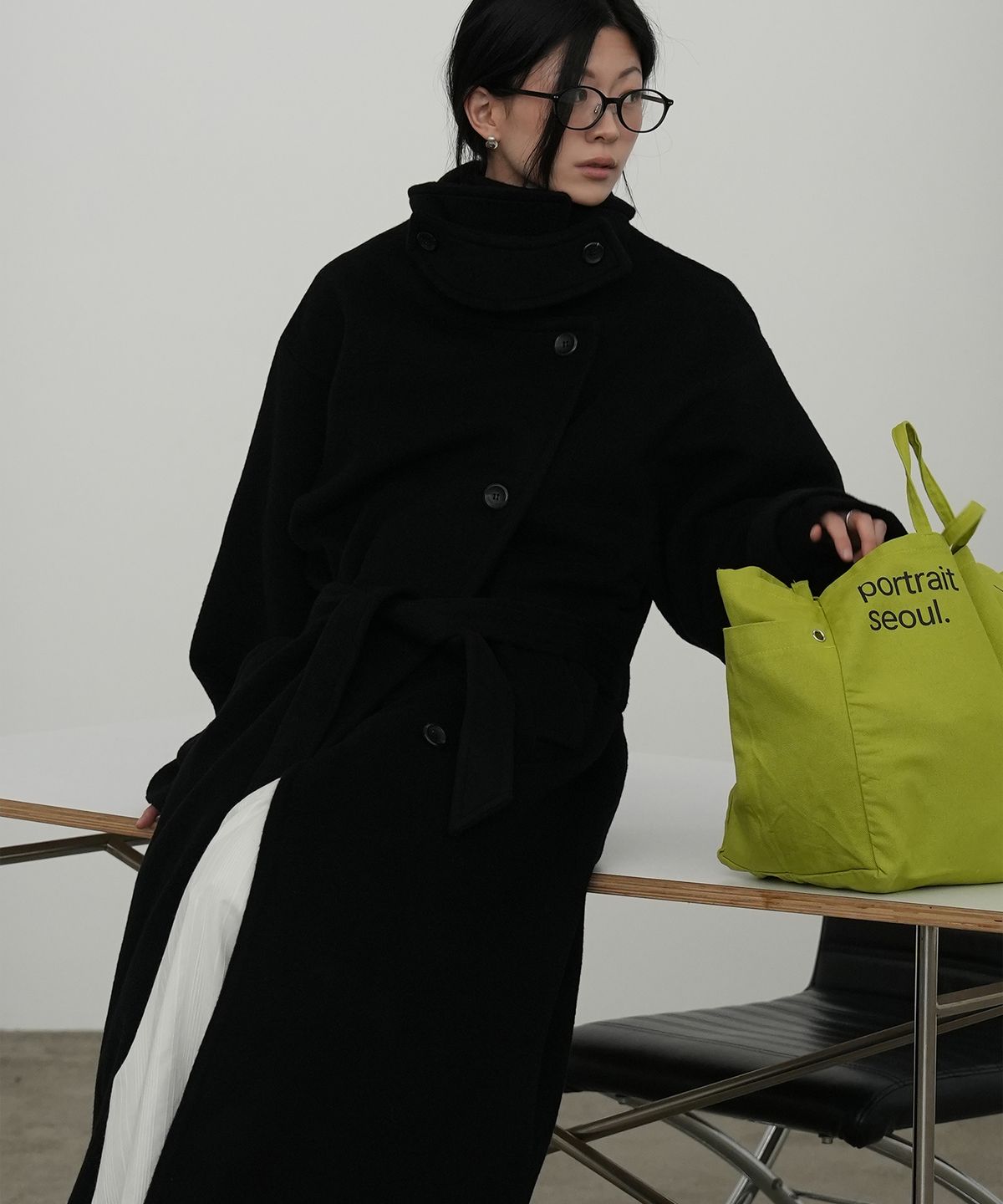 포트레이트서울(PORTRAITSEOUL) 포트레이트 맥시 코트 002_블랙