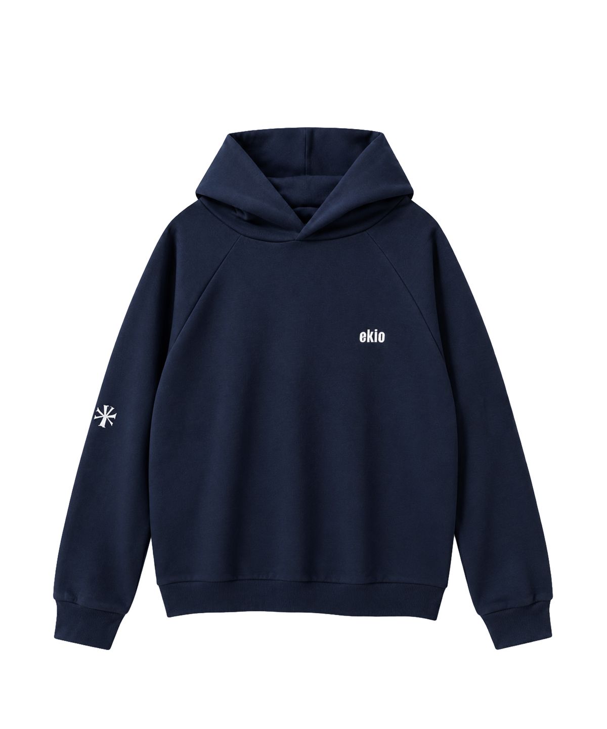 에키오(EKIO) ekio 로고 래글런 후디 (Navy)