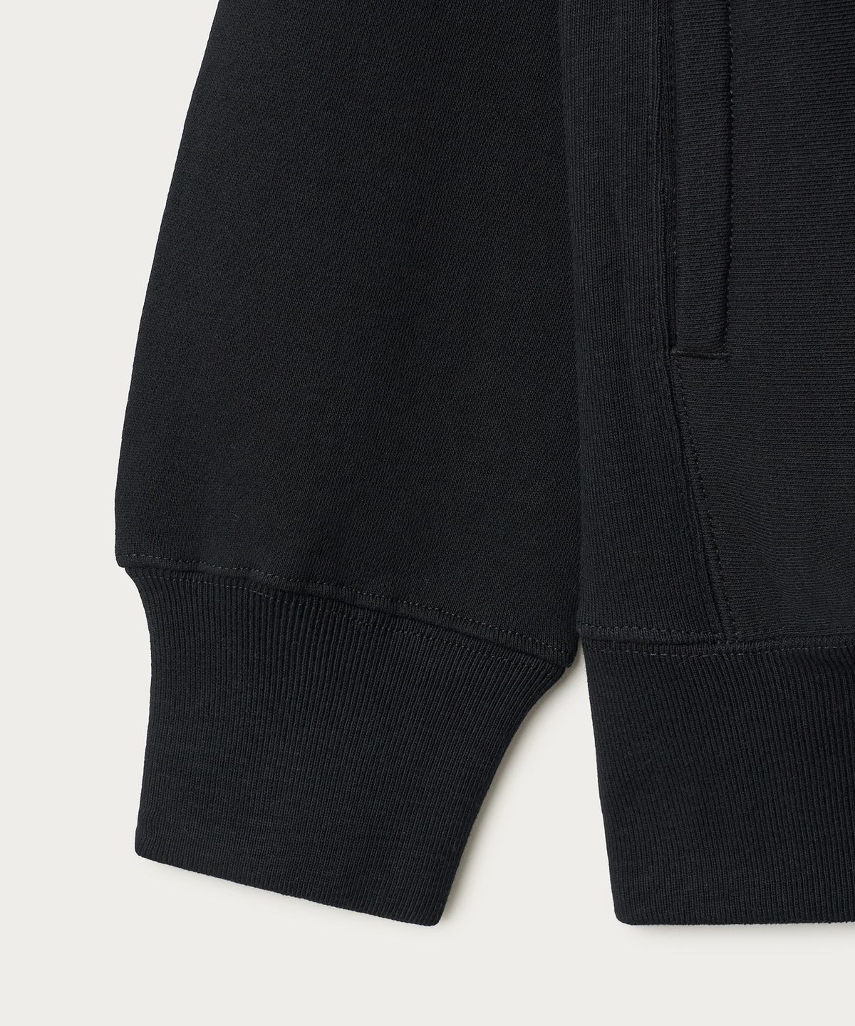 조질롱(JOJILONG) JN023 REVERSE WEAVE HOODIE - BLACK