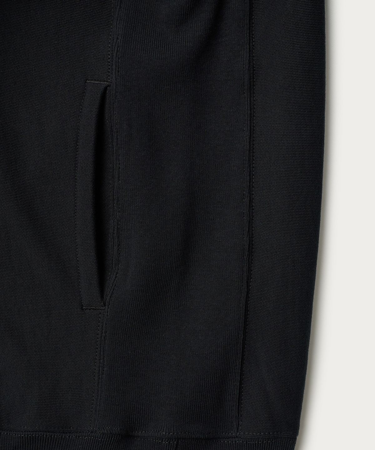 조질롱(JOJILONG) JN023 REVERSE WEAVE HOODIE - BLACK