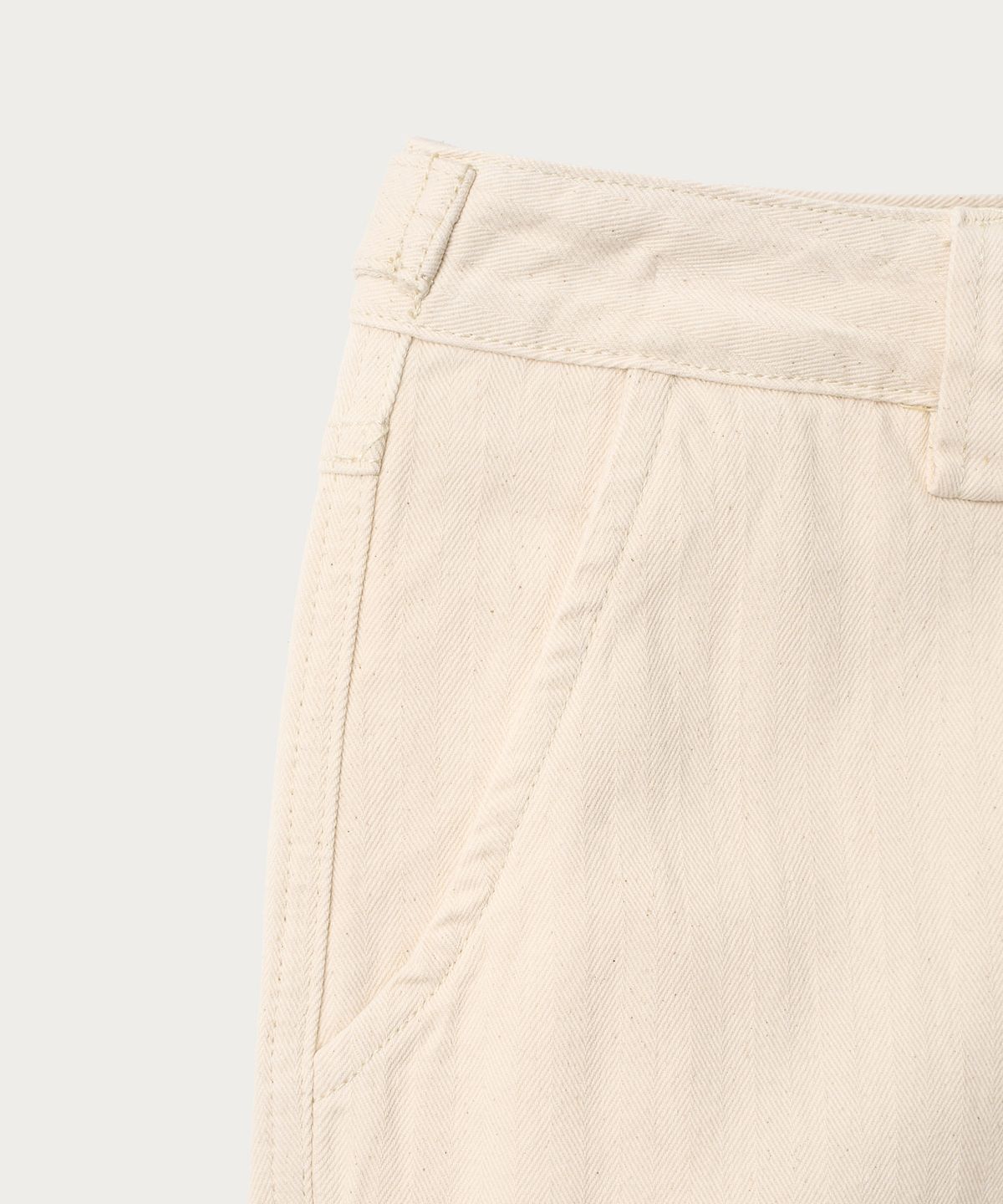 조질롱(JOJILONG) JN098 HERRINGBONE WORK PANT - NATURAL