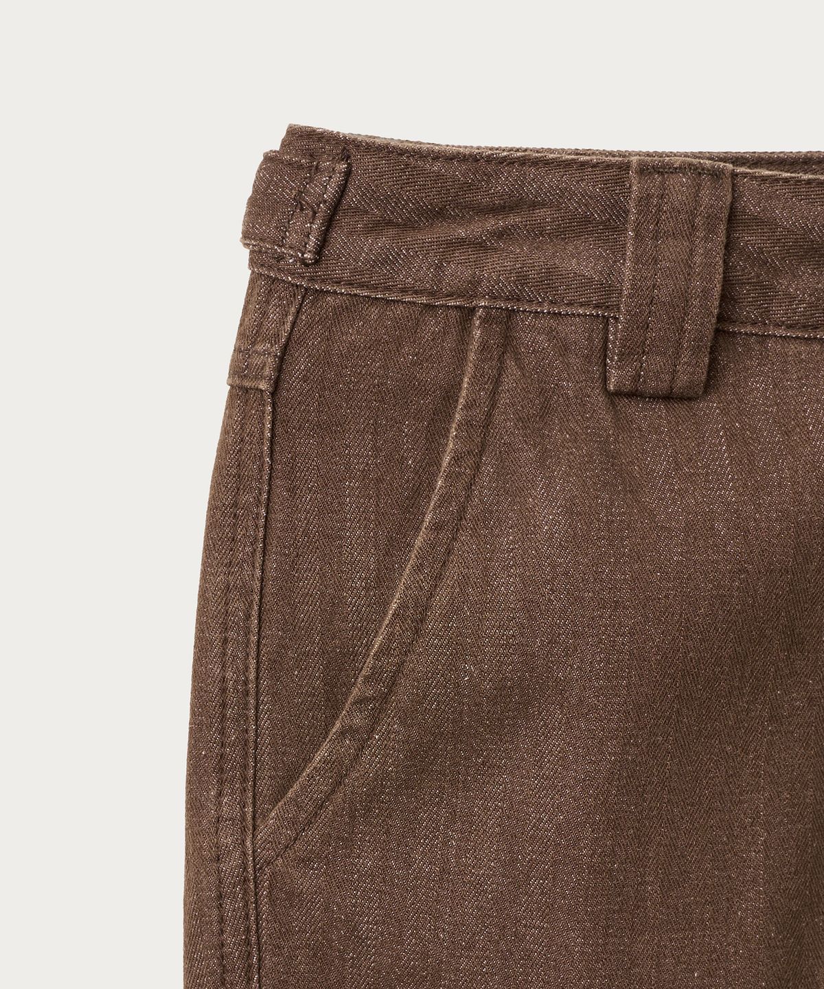 조질롱(JOJILONG) JN098 HERRINGBONE WORK PANT - WALNUT