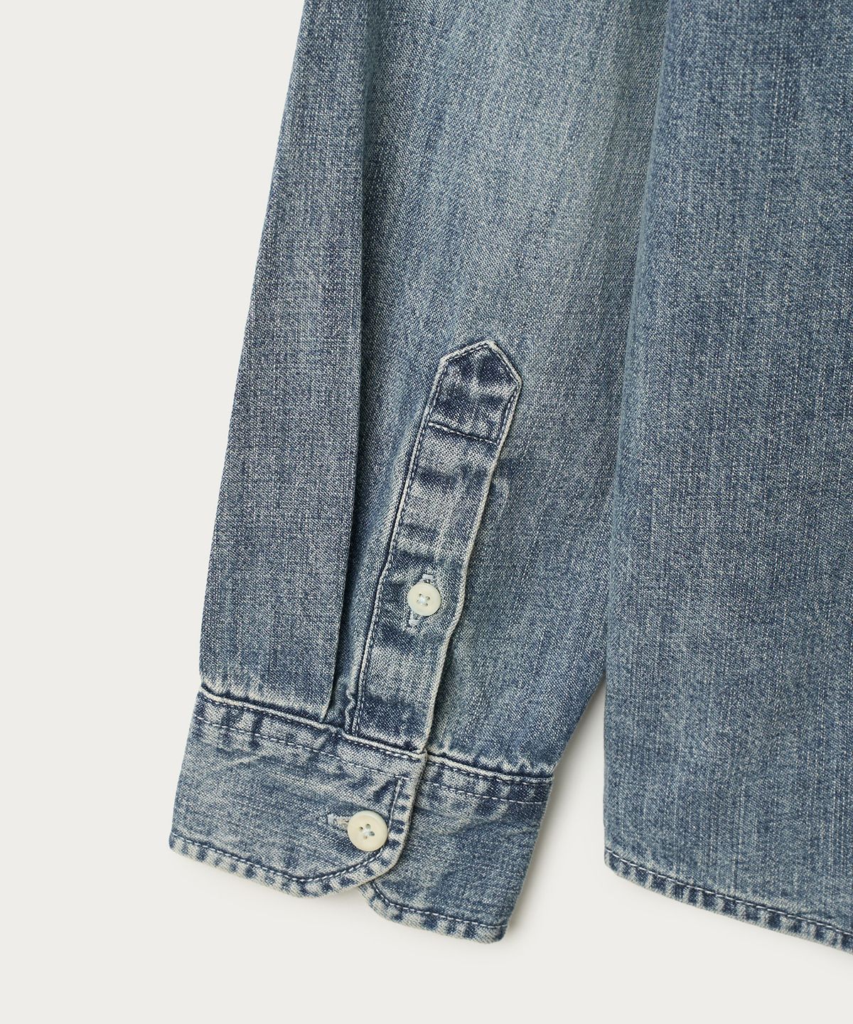 조질롱(JOJILONG) JN137 FADE DENIM UTILITY SHIRT - INDIGO BLUE