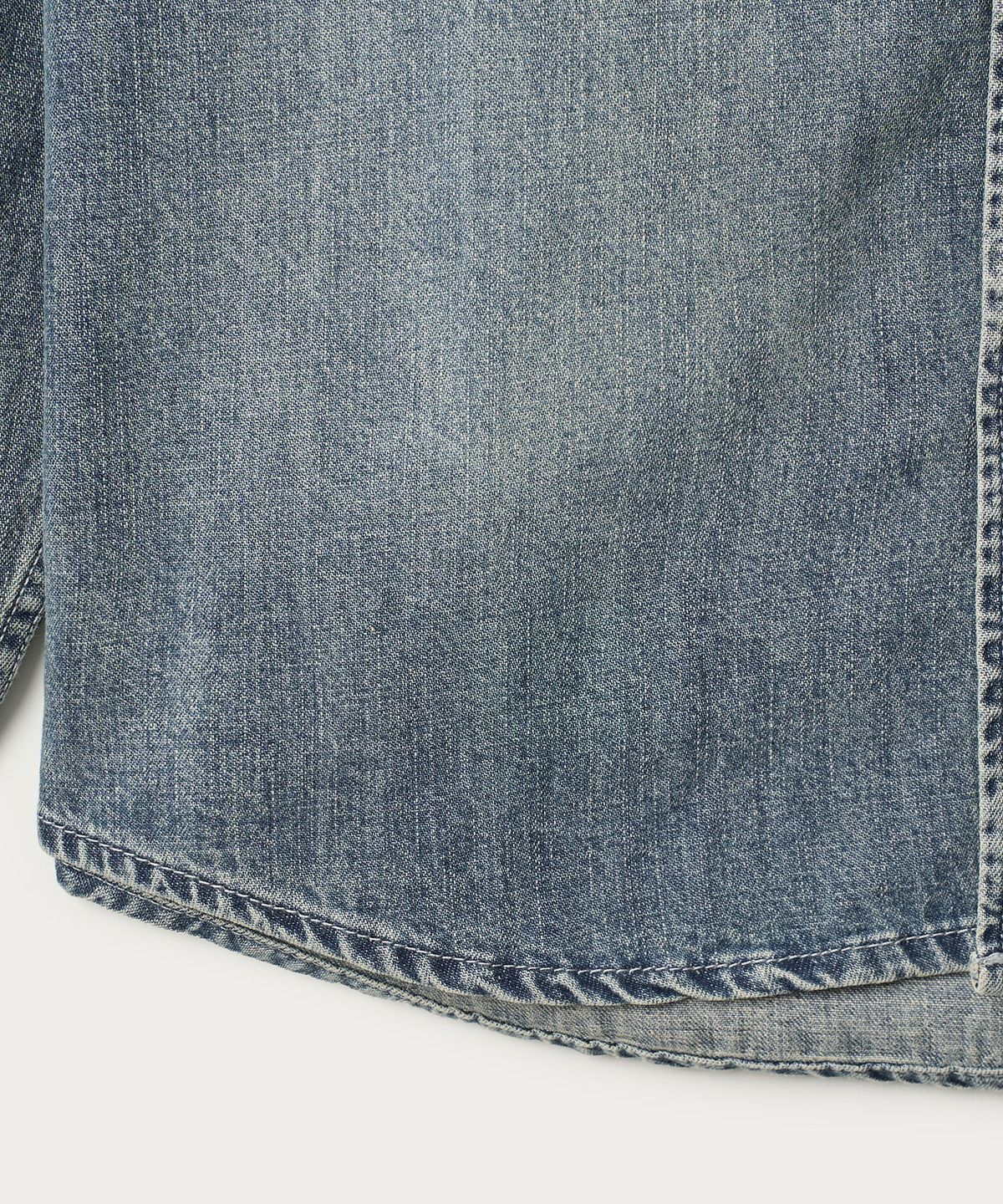 조질롱(JOJILONG) JN137 FADE DENIM UTILITY SHIRT - INDIGO BLUE
