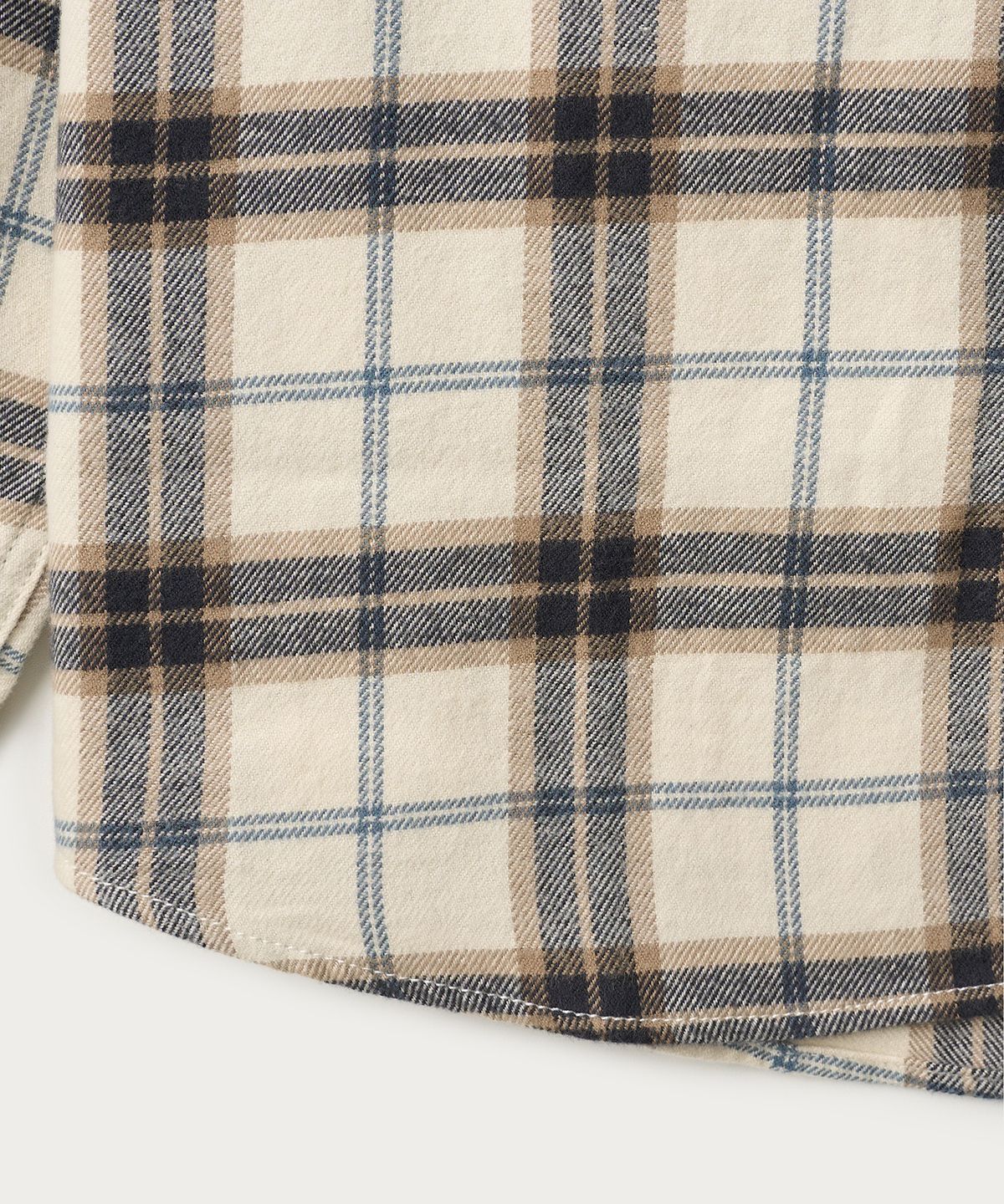 조질롱(JOJILONG) JN140 SOFT BRUSHED CHECK SHIRT - CREAM