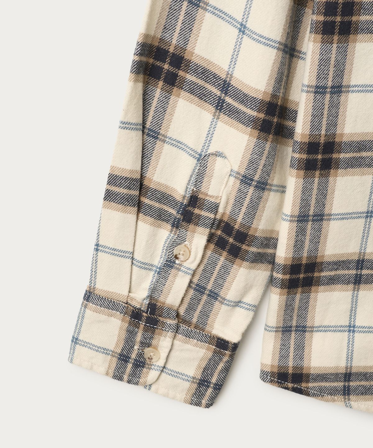 조질롱(JOJILONG) JN140 SOFT BRUSHED CHECK SHIRT - CREAM