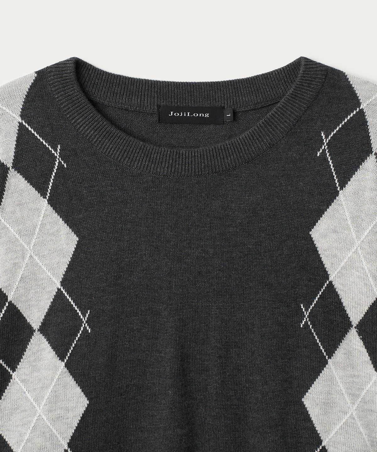 조질롱(JOJILONG) JN155 CLASSIC ARGYLE KNIT - CHARCOAL
