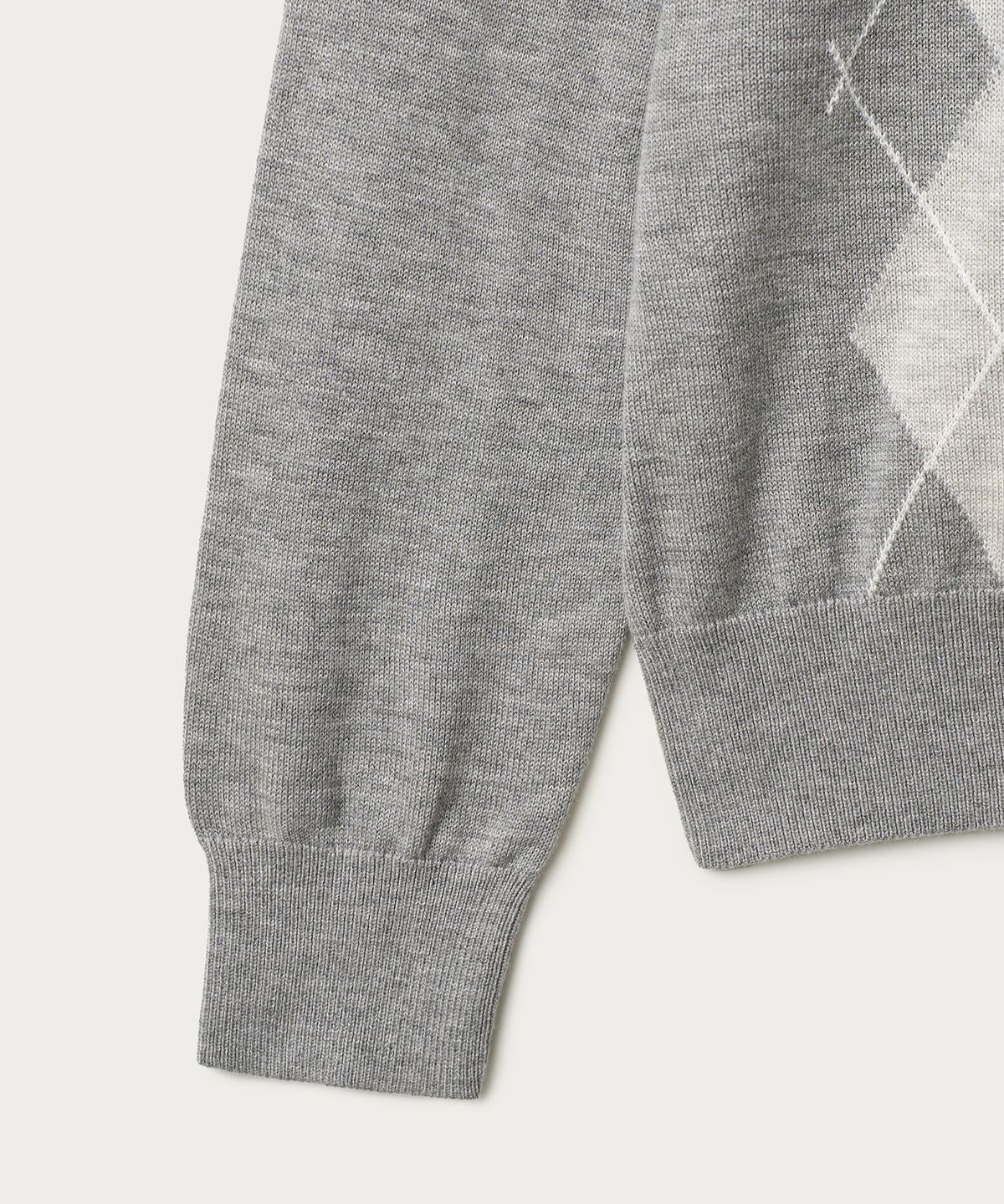 조질롱(JOJILONG) JN155 CLASSIC ARGYLE KNIT - HEATHER GREY