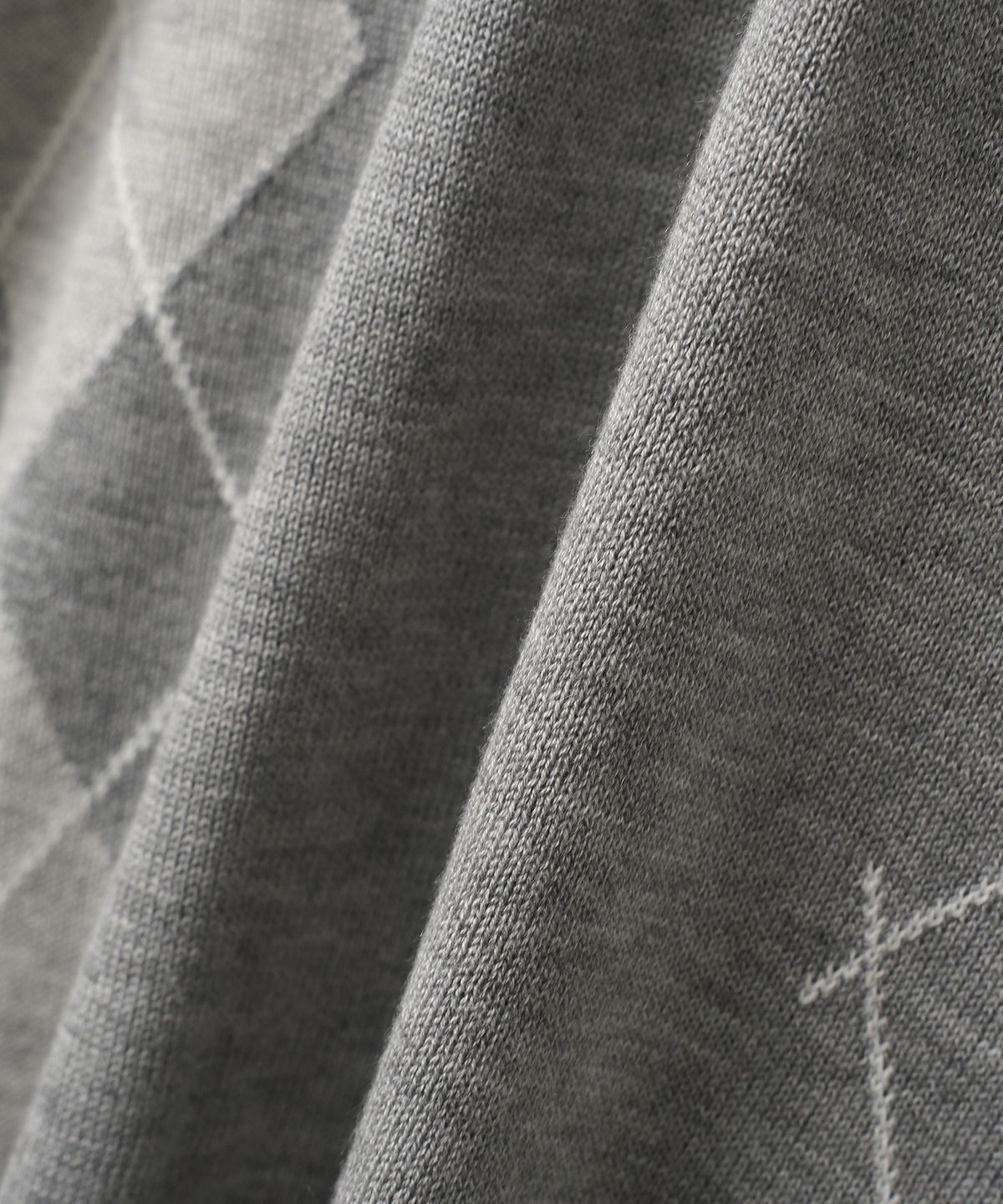 조질롱(JOJILONG) JN155 CLASSIC ARGYLE KNIT - HEATHER GREY