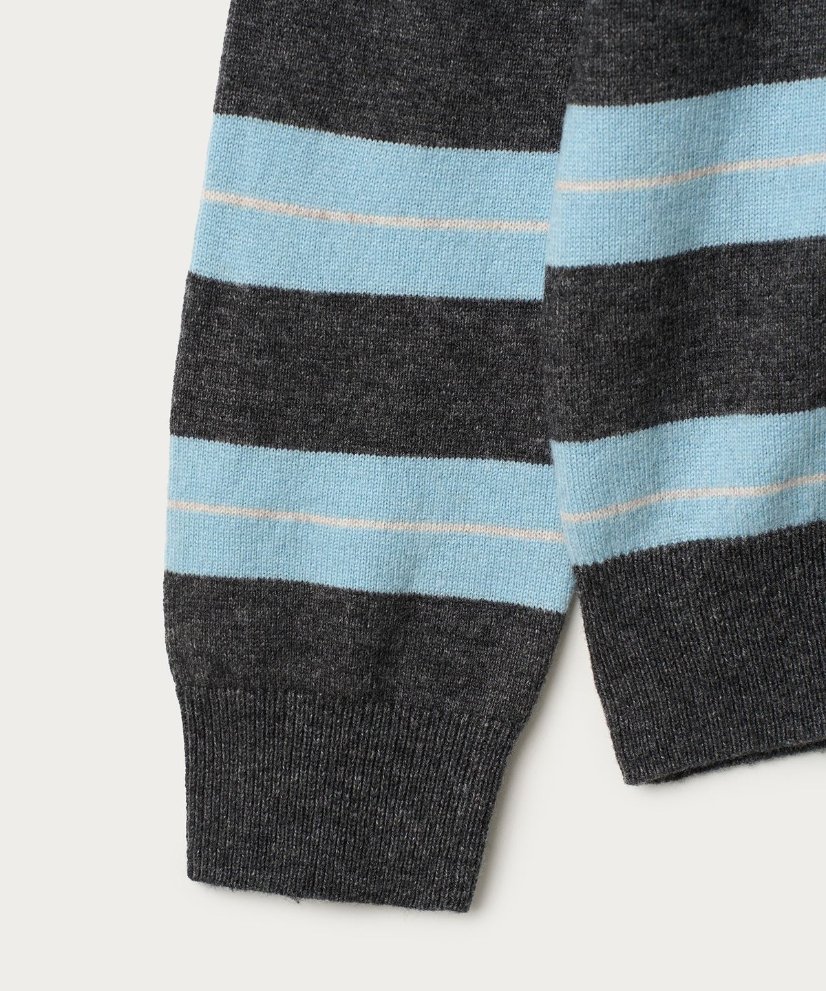조질롱(JOJILONG) JN159 FINE WOOL STRIPE POLO KNIT - BLUE STRIPE