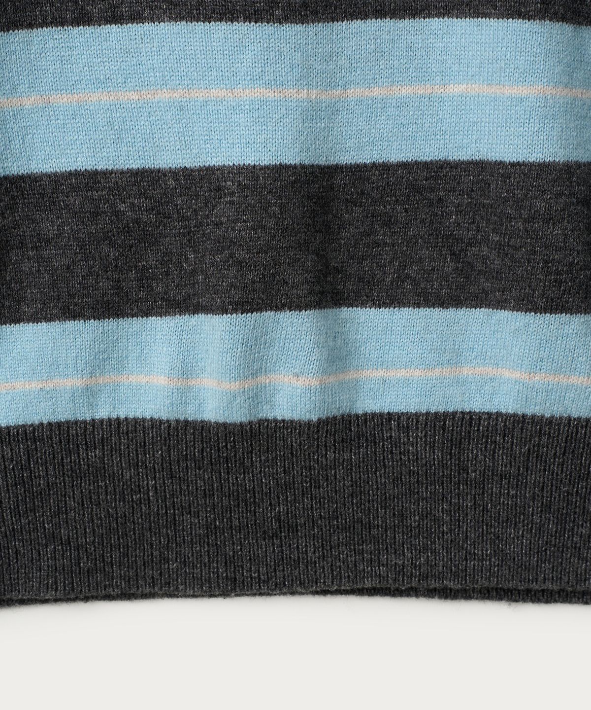 조질롱(JOJILONG) JN159 FINE WOOL STRIPE POLO KNIT - BLUE STRIPE