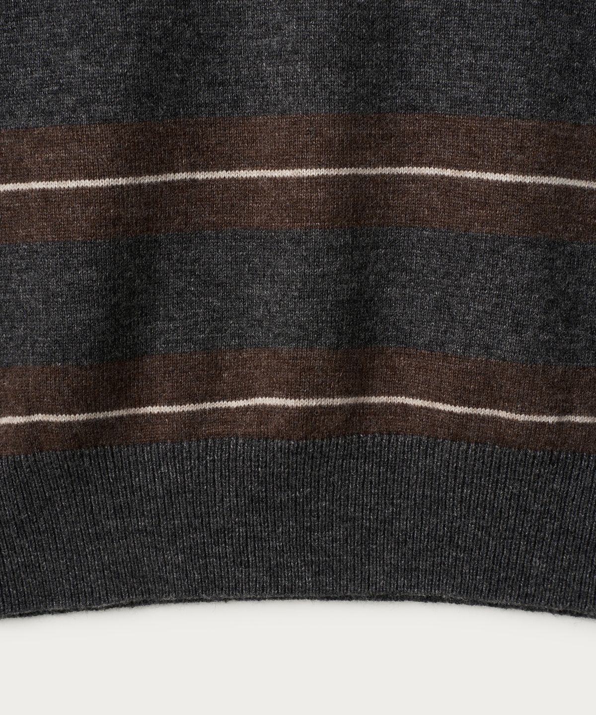 조질롱(JOJILONG) JN159 FINE WOOL STRIPE POLO KNIT - BROWN STRIPE