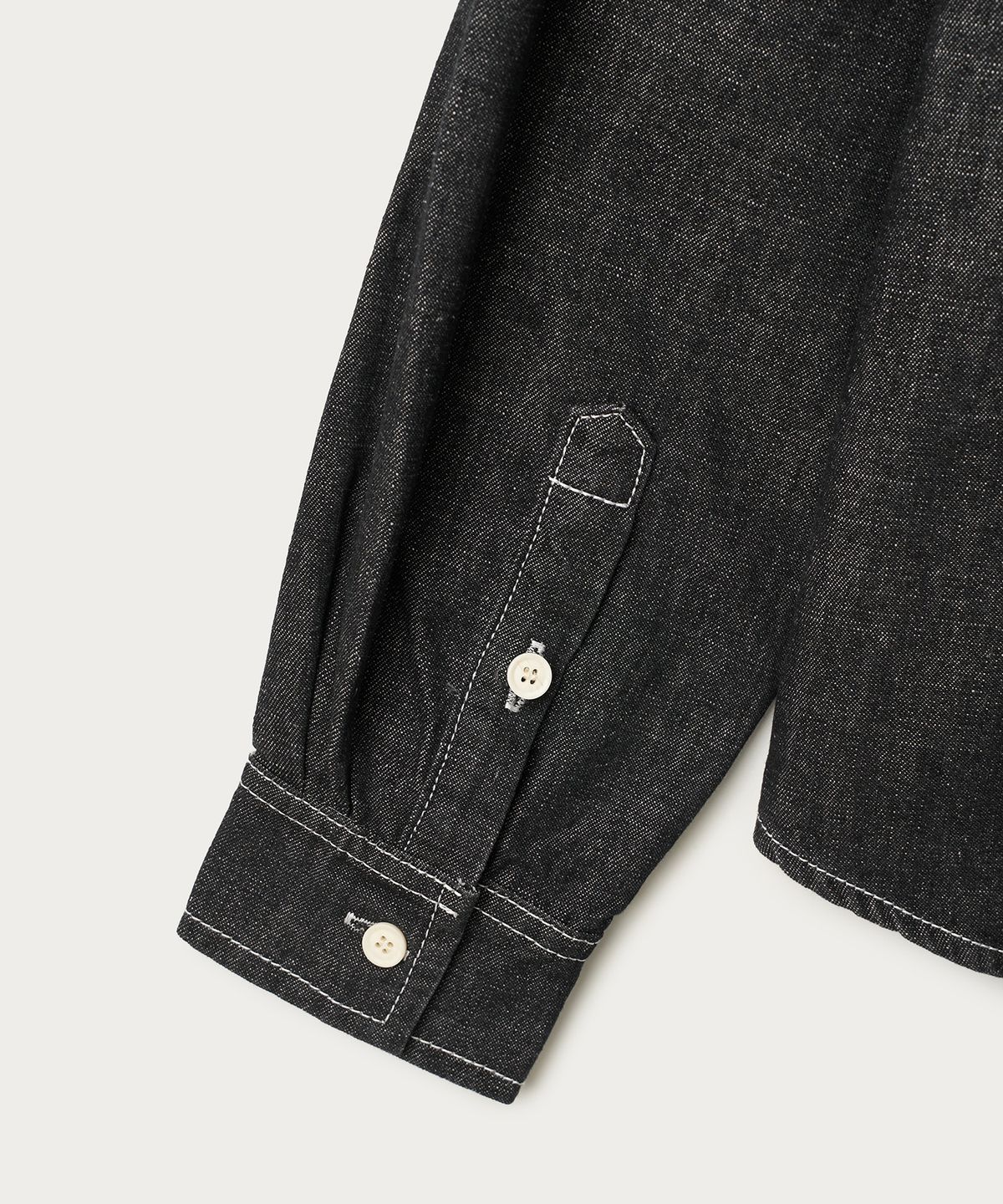 조질롱(JOJILONG) JN351 ROOMY WASHED DENIM SHIRT - INDIGO BLACK