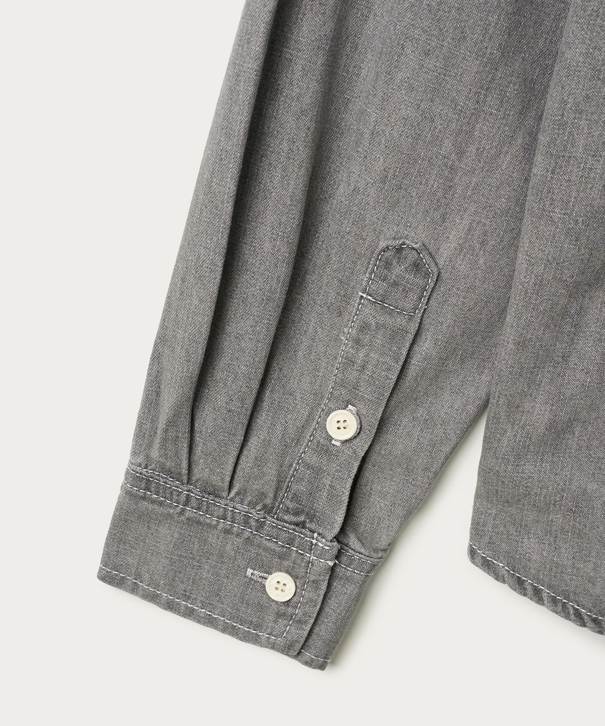 조질롱(JOJILONG) JN351 ROOMY WASHED DENIM SHIRT - STONE GREY