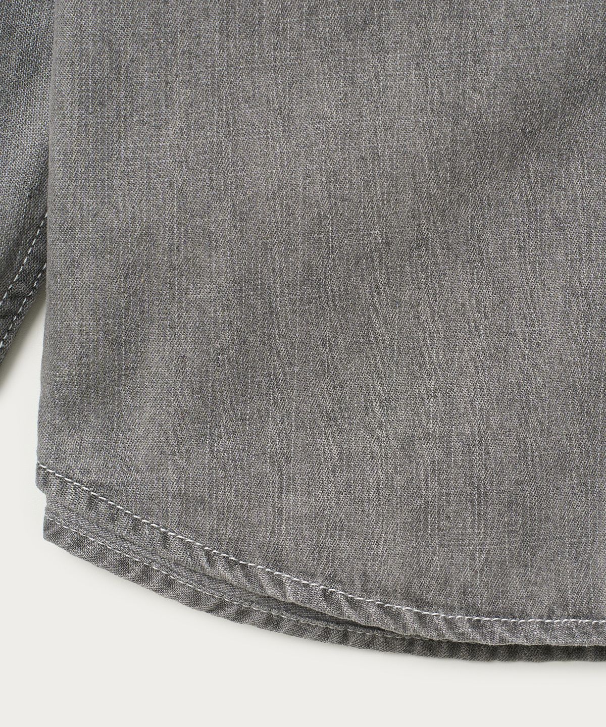 조질롱(JOJILONG) JN351 ROOMY WASHED DENIM SHIRT - STONE GREY