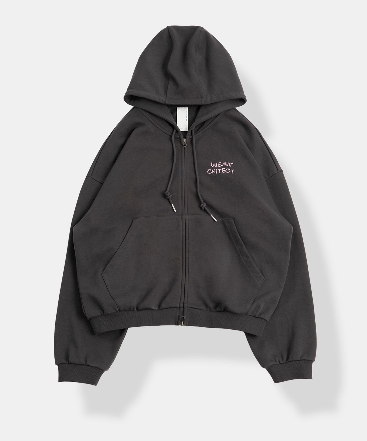 그라프트맨(GRAFTMEN) STITCH TYPO HOOD-ZIP / CHARCOAL