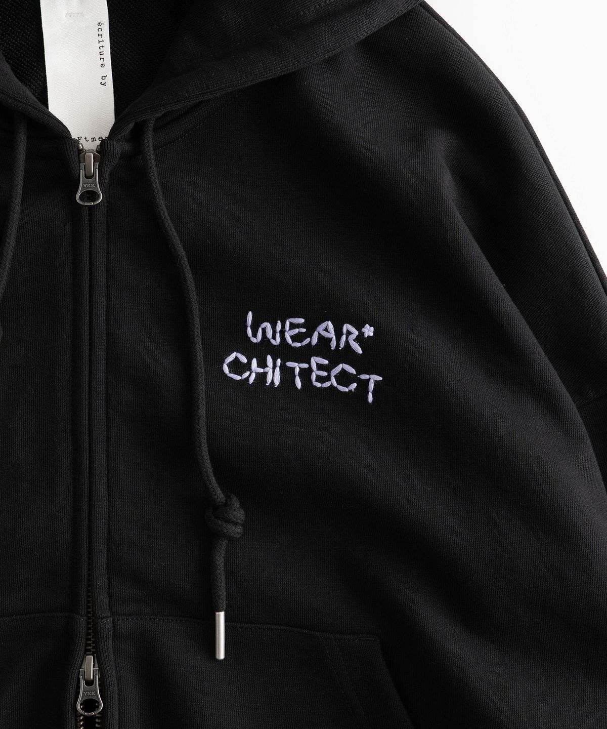 그라프트맨(GRAFTMEN) STITCH TYPO HOOD-ZIP / BLACK