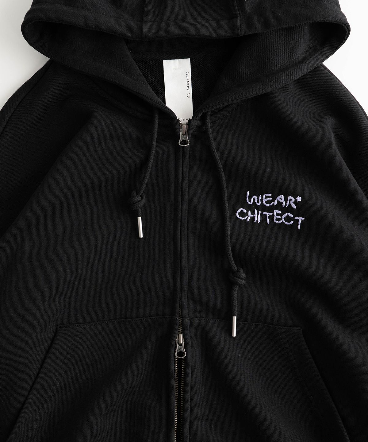 그라프트맨(GRAFTMEN) STITCH TYPO HOOD-ZIP / BLACK
