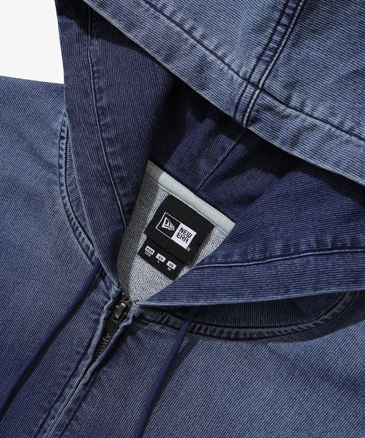 뉴에라(NEW ERA) 스웨트 데님 후드 집업 인디고 15357900