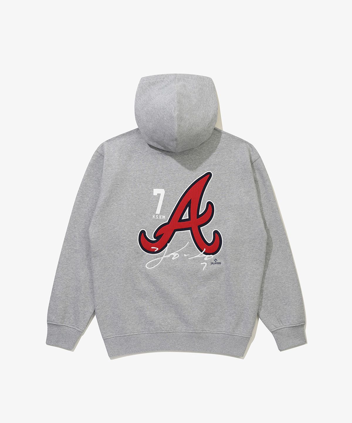 뉴에라(NEW ERA) (기모) MLB 애틀란타 브레이브스 플레이어 시그니처 후드 헤더 그레이 15357986
