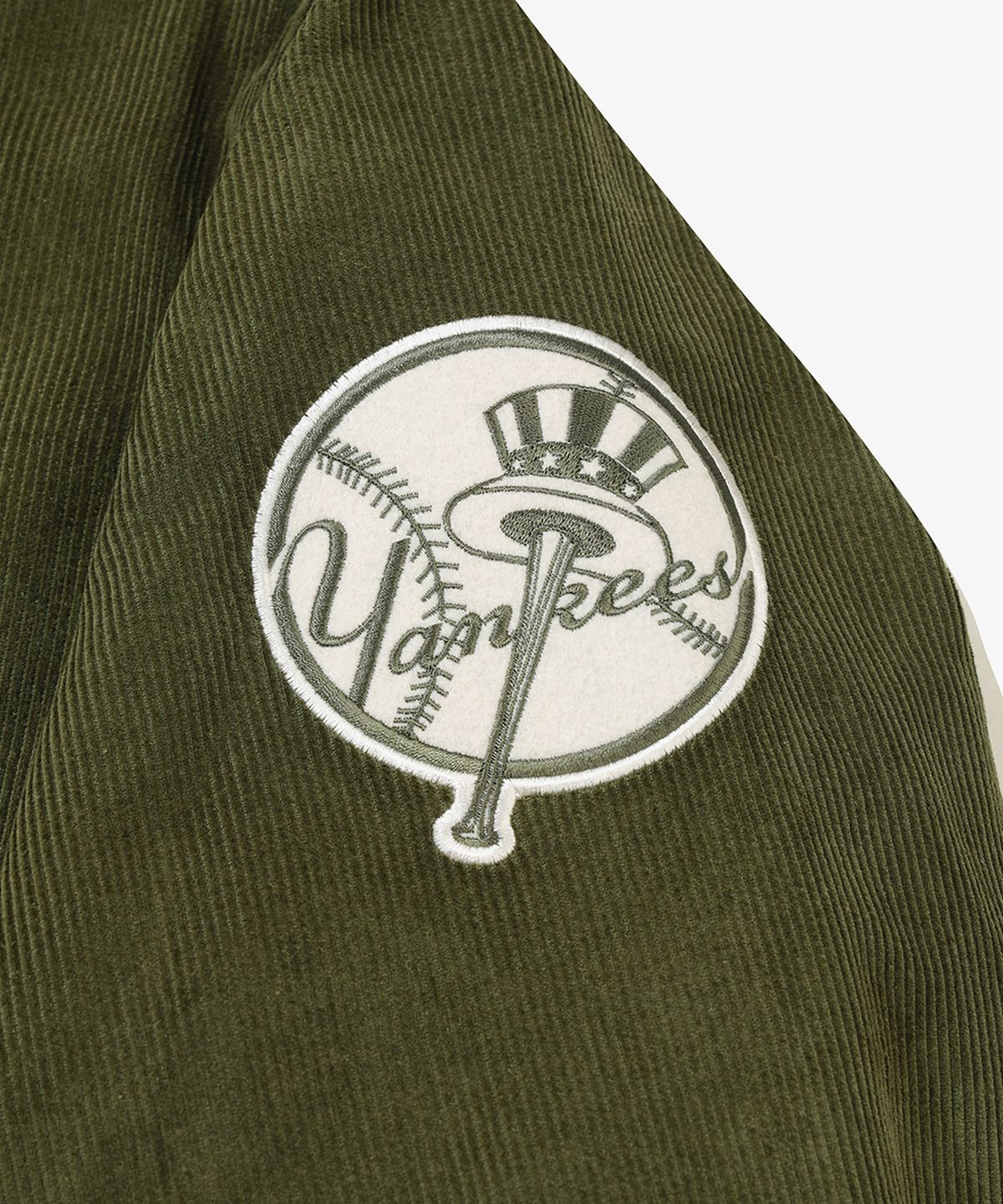 뉴에라(NEW ERA) MLB 뉴욕 양키스 코듀로이 스타디움 재킷 올리브 그린 15390455