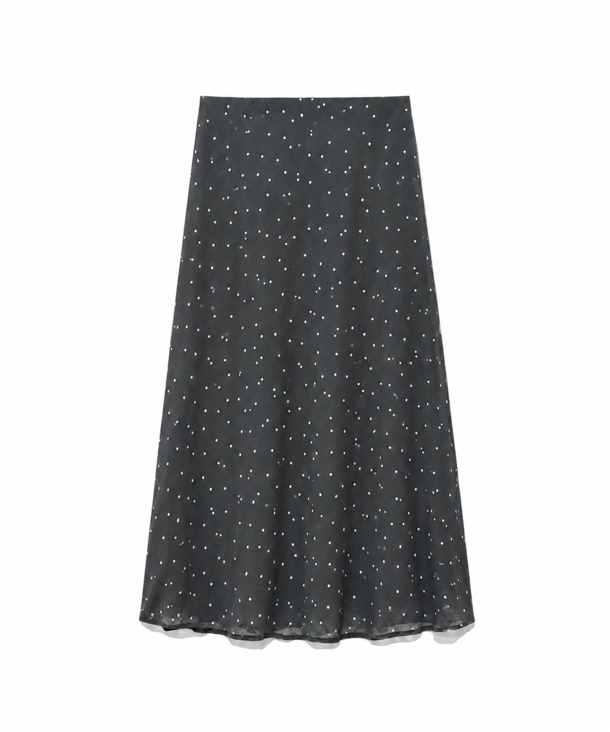 모아(MOAA) Dot Chiffon Flare Midi Skirt