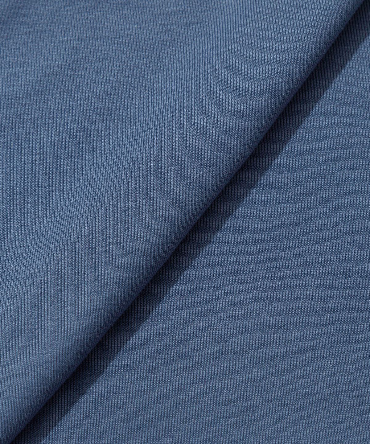 모아(MOAA) Layered U-Neck Ribbed Long Sleeve Top (BLUE)
