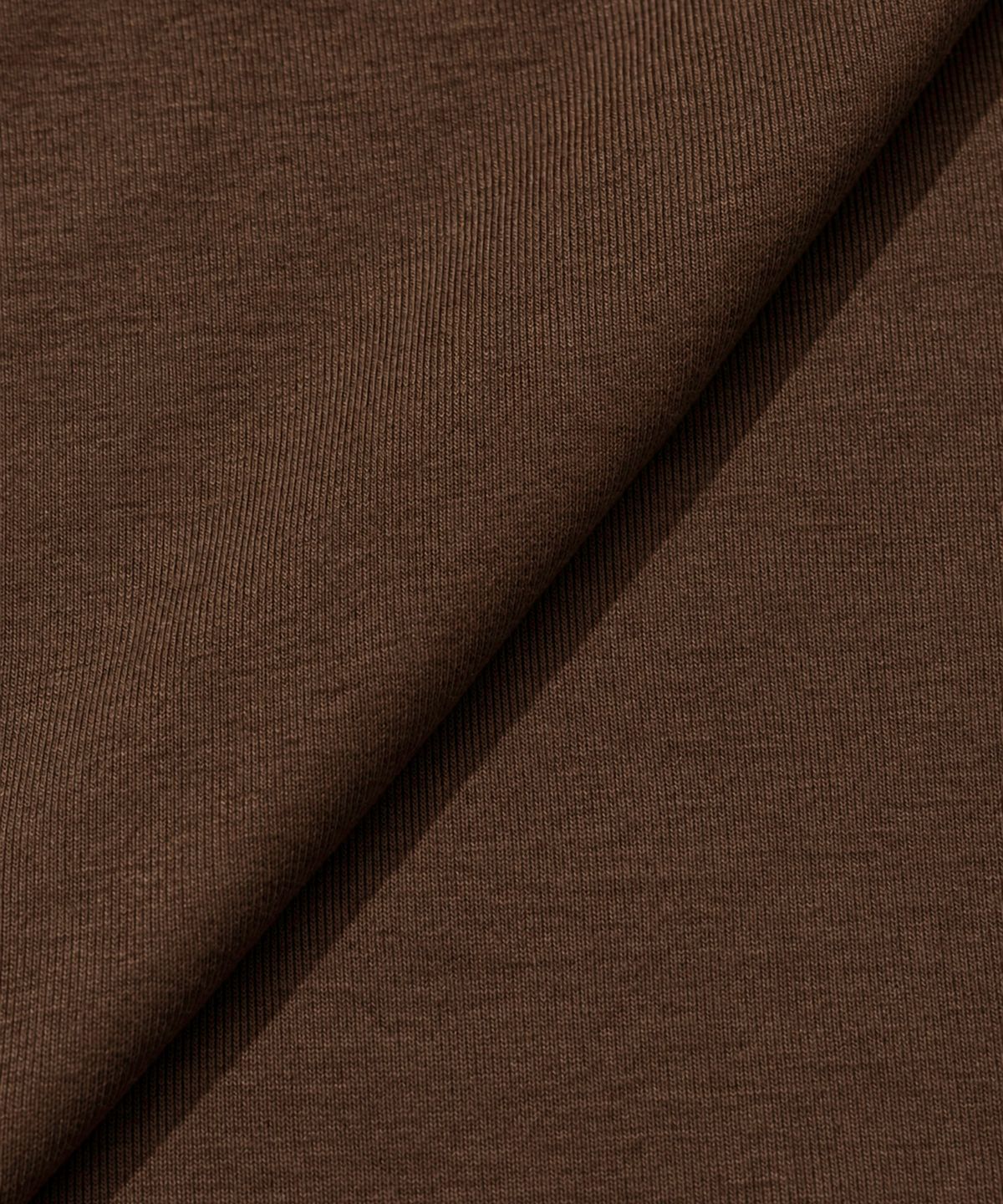 모아(MOAA) Layered U-Neck Ribbed Long Sleeve Top (BROWN)