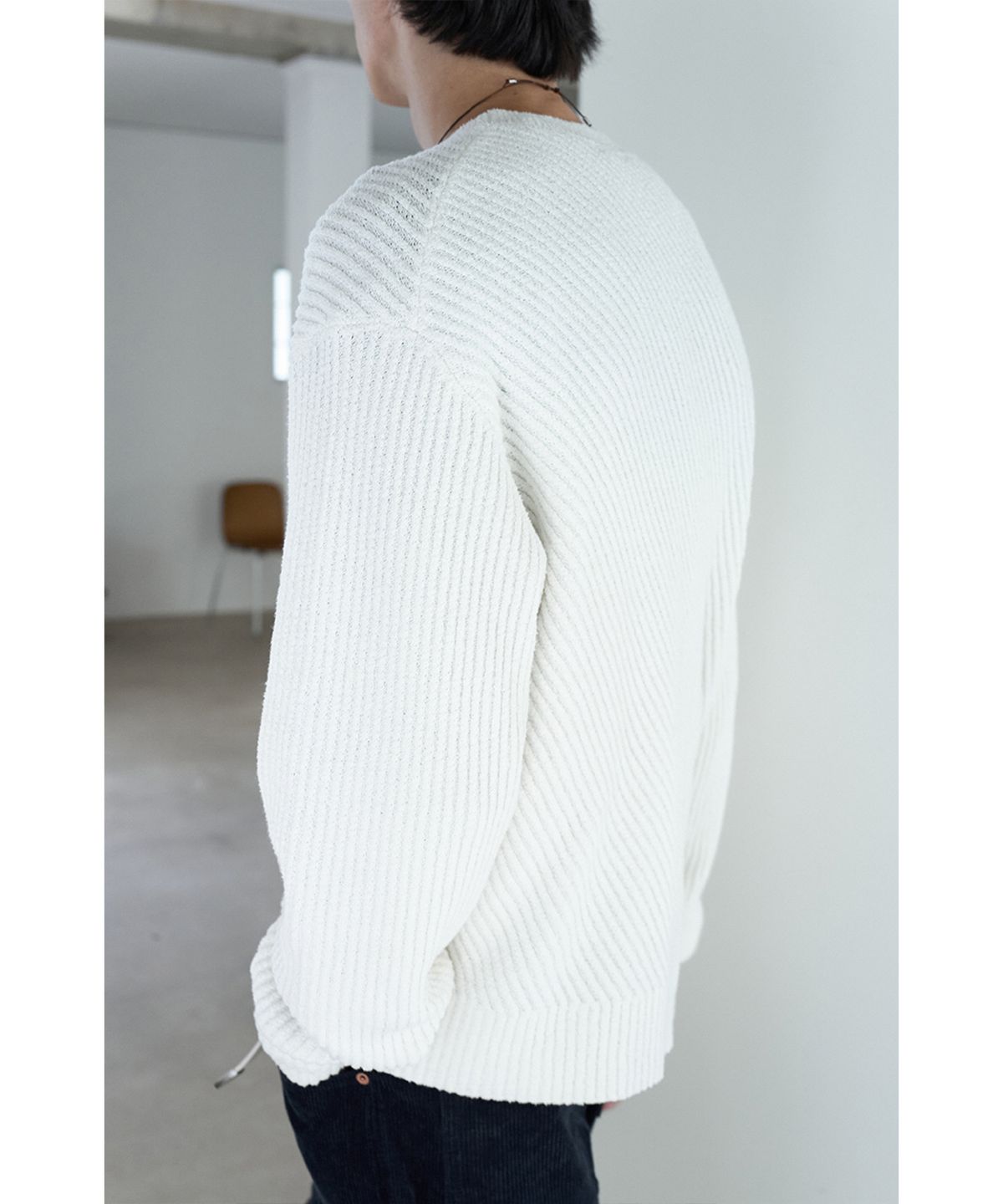 유체 프레타 포르테(YOUCHE PRET A PORTER) SI DIAGONAL RIB KNIT Ecru