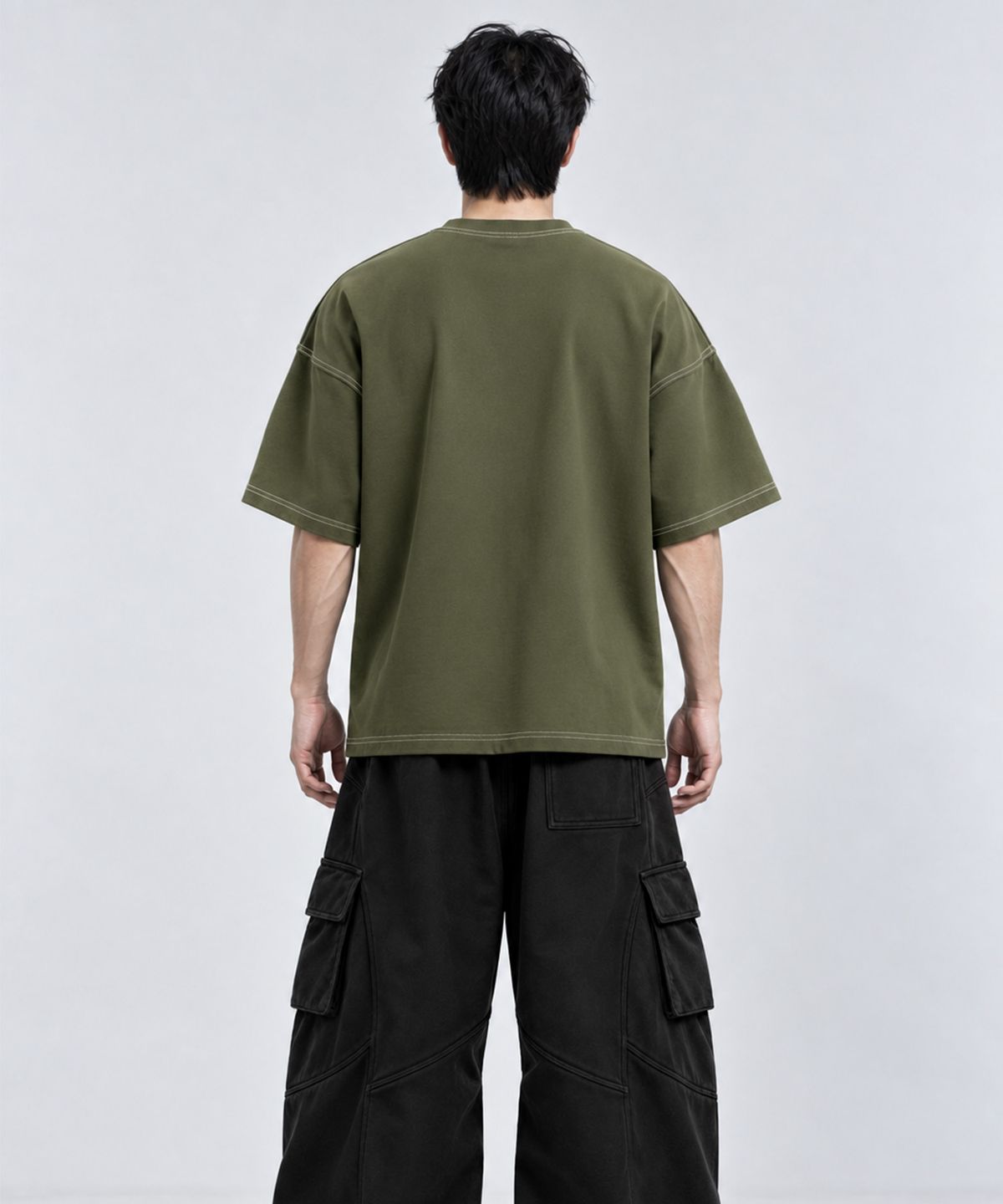 씨알티원(CRTONE) CRTONE 시그니처 V2 오버핏 반팔(카키)