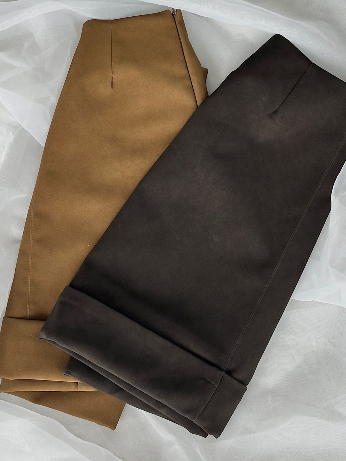 아포엠(APOEM) Folded Hem Midi Skirt (2C)