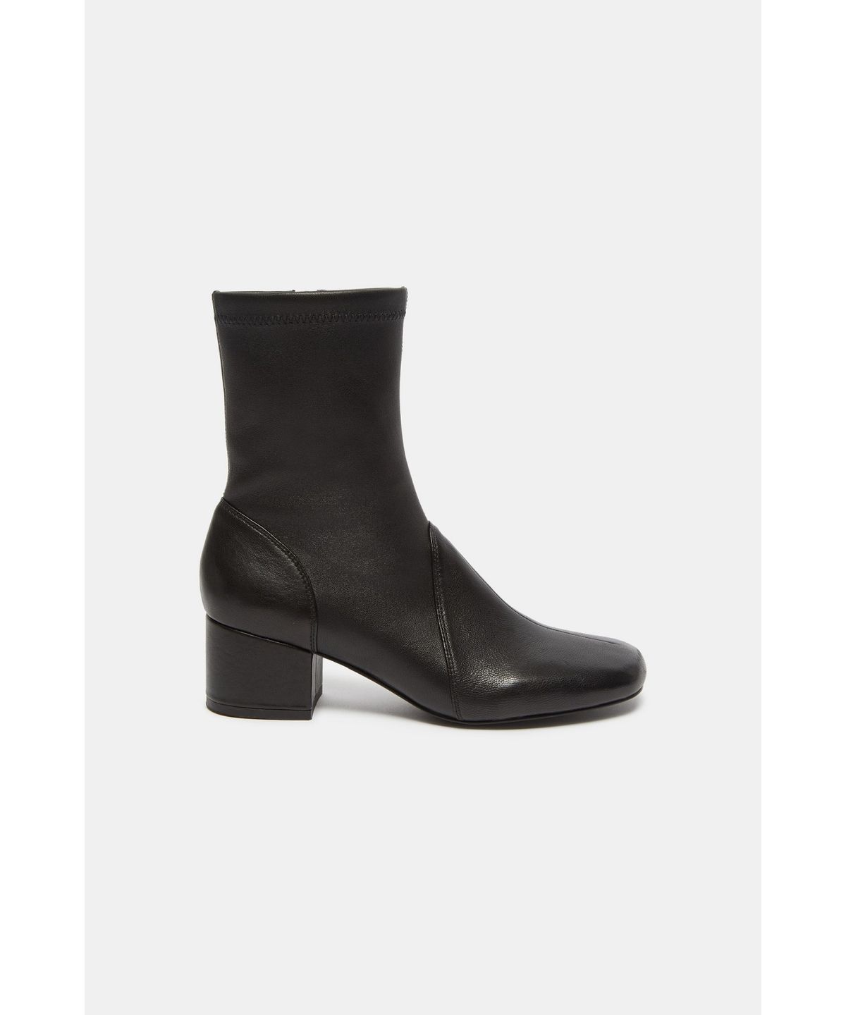슈콤마보니(SUECOMMA BONNIE) Square toe stretch sock ankle boots(black)_DG3CW26505BLK