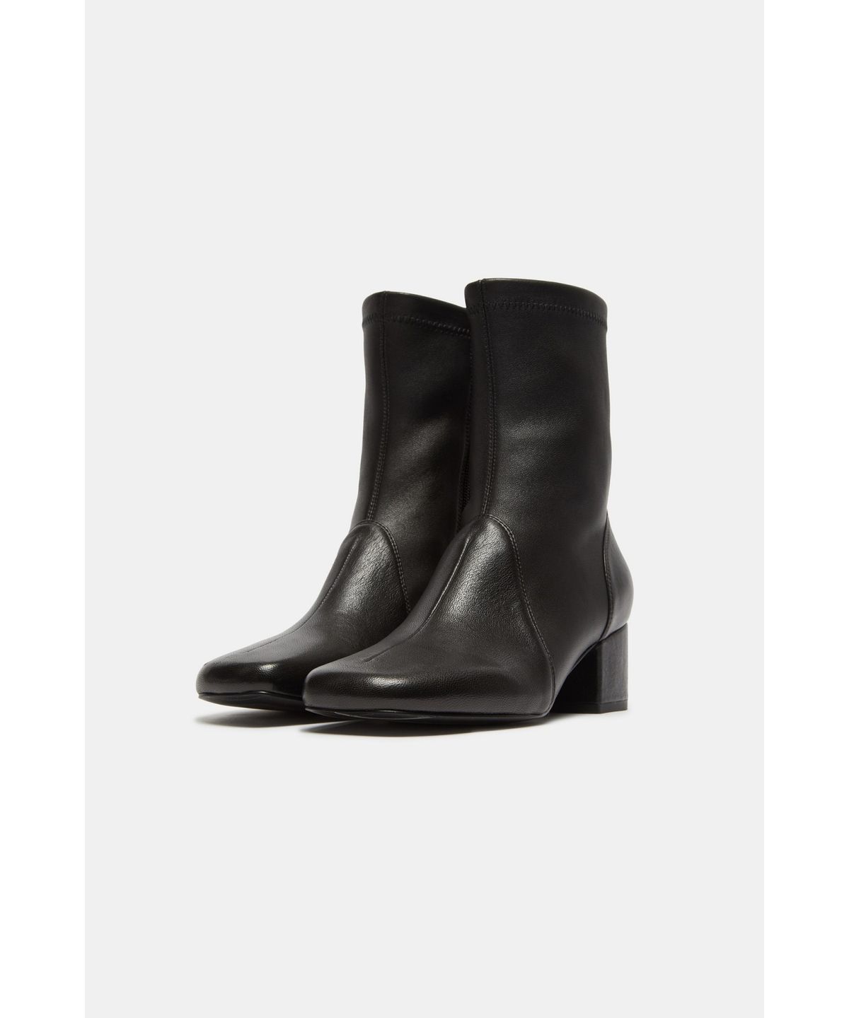 슈콤마보니(SUECOMMA BONNIE) Square toe stretch sock ankle boots(black)_DG3CW26505BLK