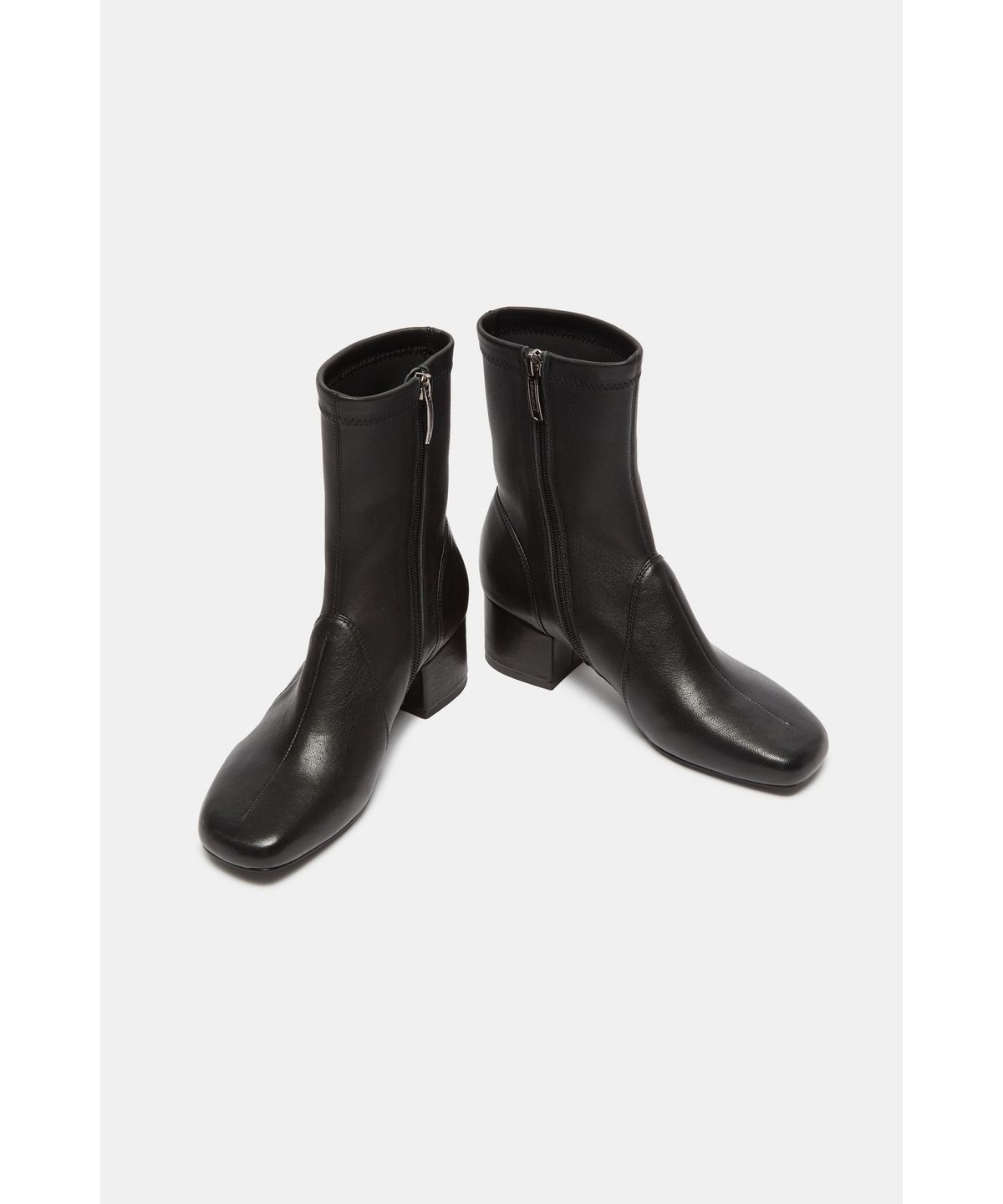 슈콤마보니(SUECOMMA BONNIE) Square toe stretch sock ankle boots(black)_DG3CW26505BLK