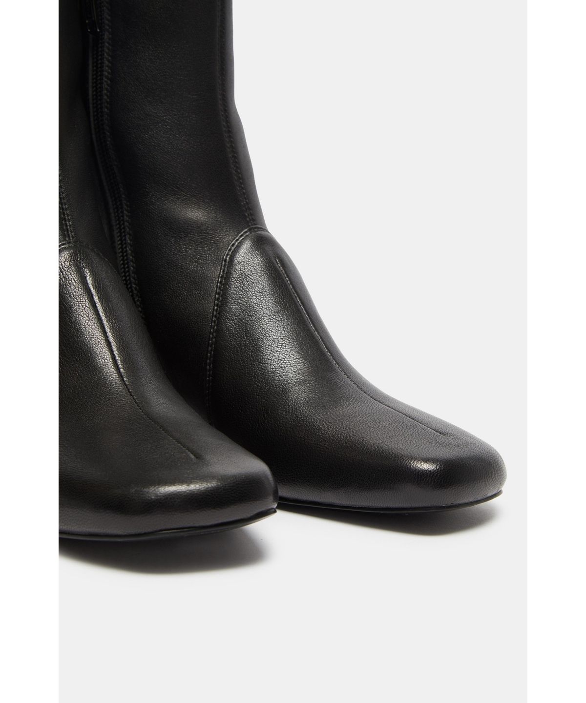 슈콤마보니(SUECOMMA BONNIE) Square toe stretch sock ankle boots(black)_DG3CW26505BLK
