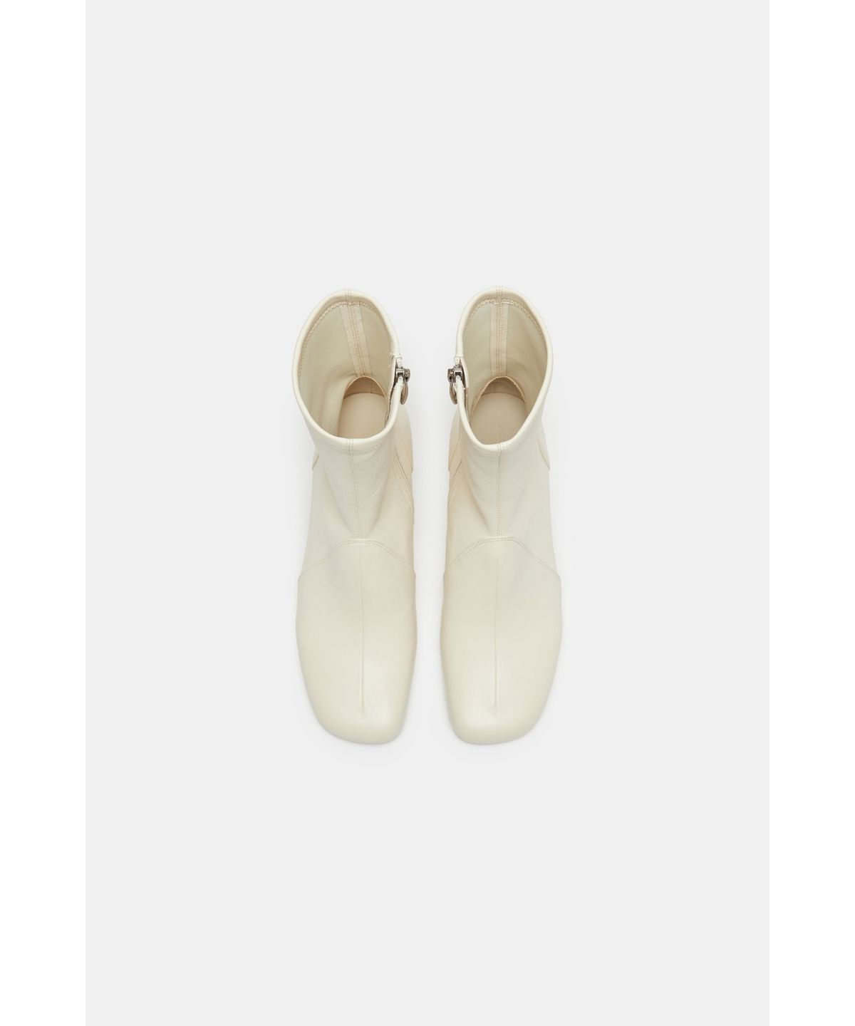 슈콤마보니(SUECOMMA BONNIE) Square toe stretch sock ankle boots(ivory)_DG3CW26505IVY