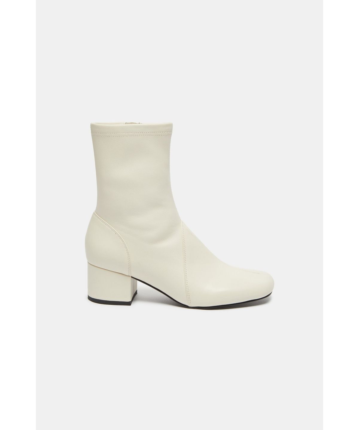 슈콤마보니(SUECOMMA BONNIE) Square toe stretch sock ankle boots(ivory)_DG3CW26505IVY