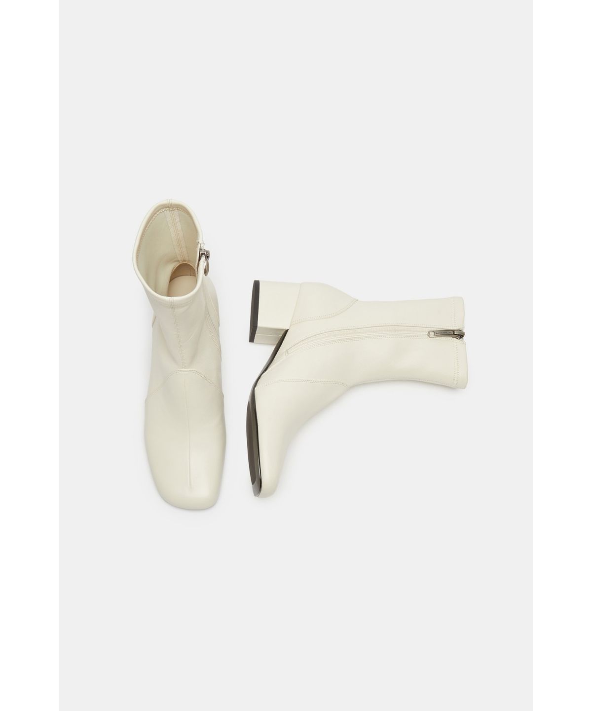 슈콤마보니(SUECOMMA BONNIE) Square toe stretch sock ankle boots(ivory)_DG3CW26505IVY