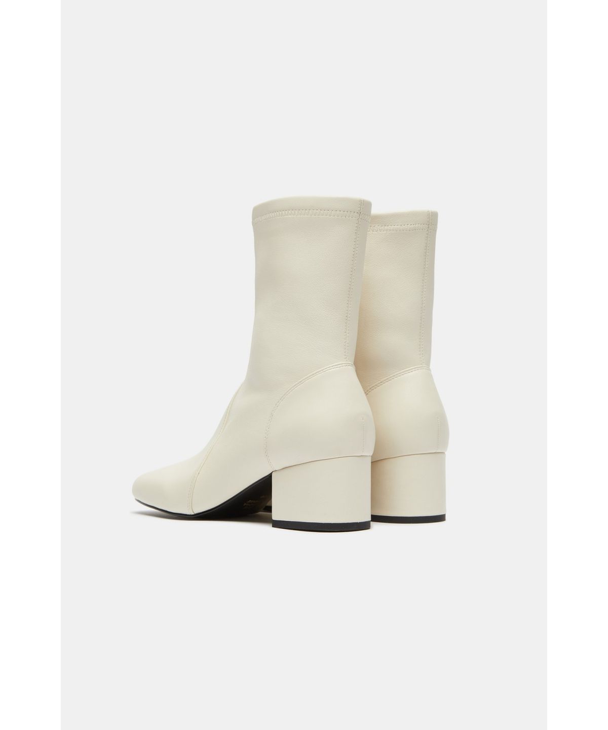 슈콤마보니(SUECOMMA BONNIE) Square toe stretch sock ankle boots(ivory)_DG3CW26505IVY