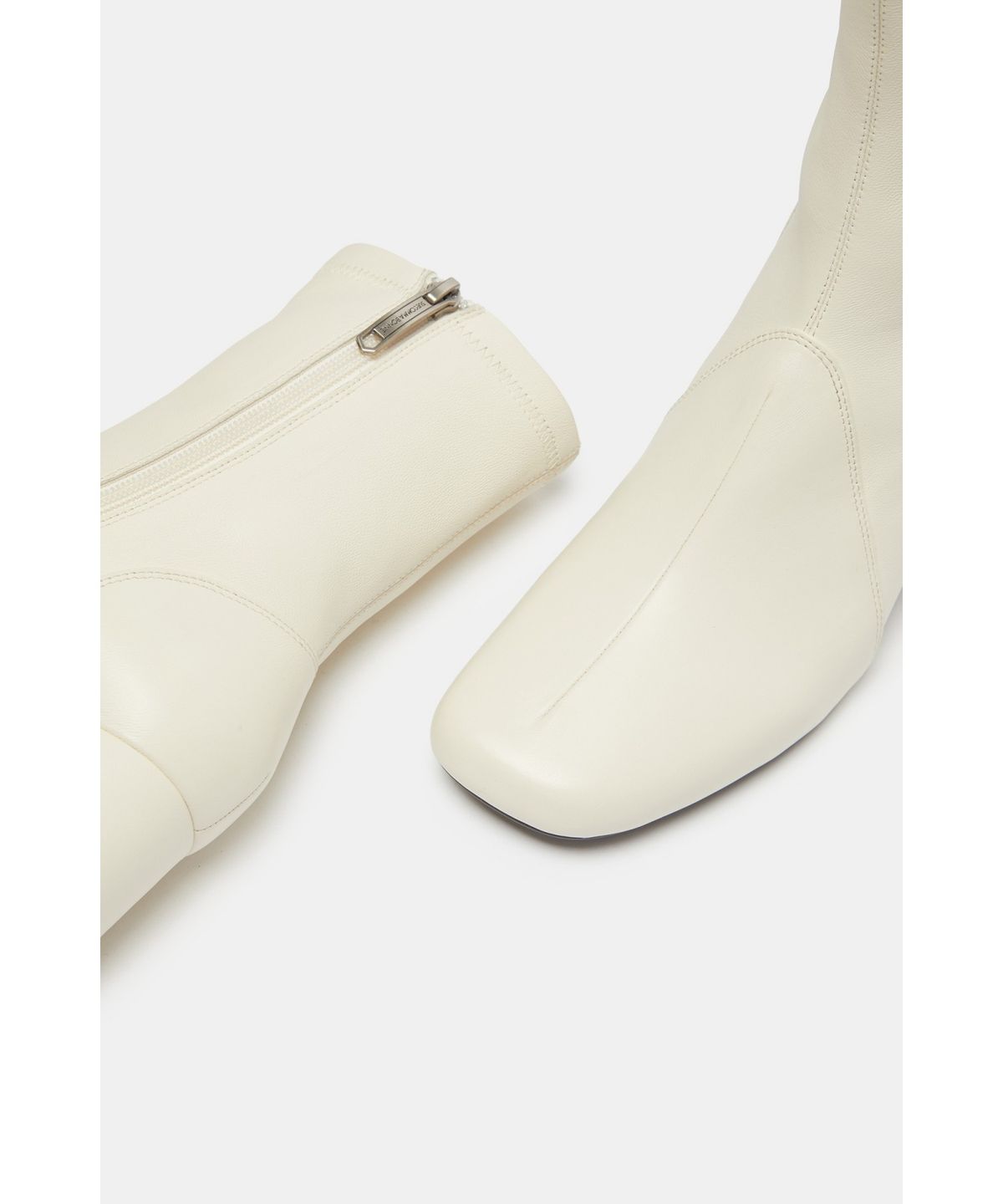 슈콤마보니(SUECOMMA BONNIE) Square toe stretch sock ankle boots(ivory)_DG3CW26505IVY