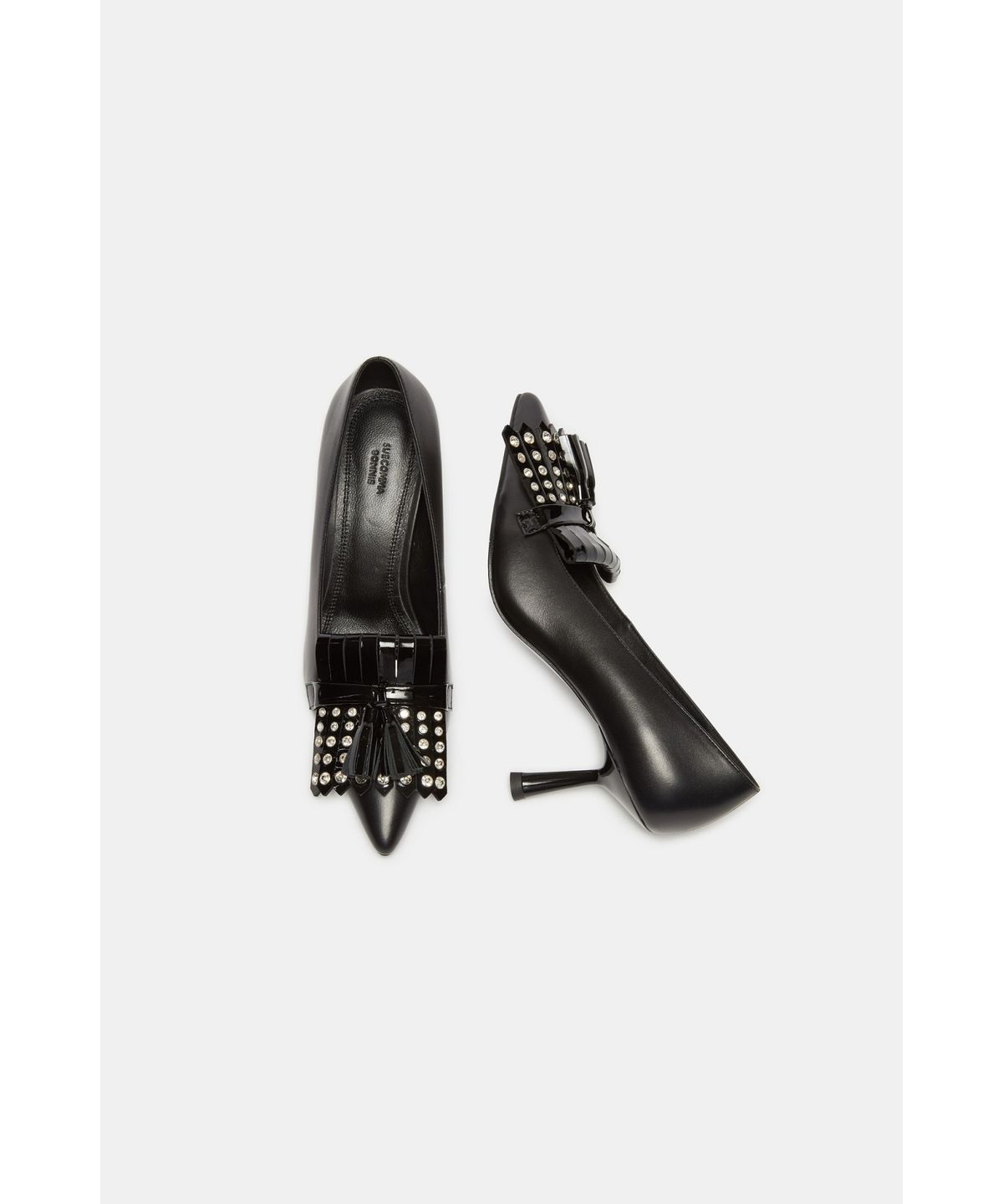 슈콤마보니(SUECOMMA BONNIE) Tessel stud decorated heel pumps(black)_DG1BA26506BLK