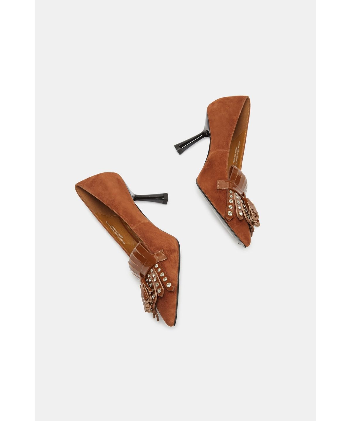 슈콤마보니(SUECOMMA BONNIE) Tessel stud decorated heel pumps(brown)_DG1BA26506BRN