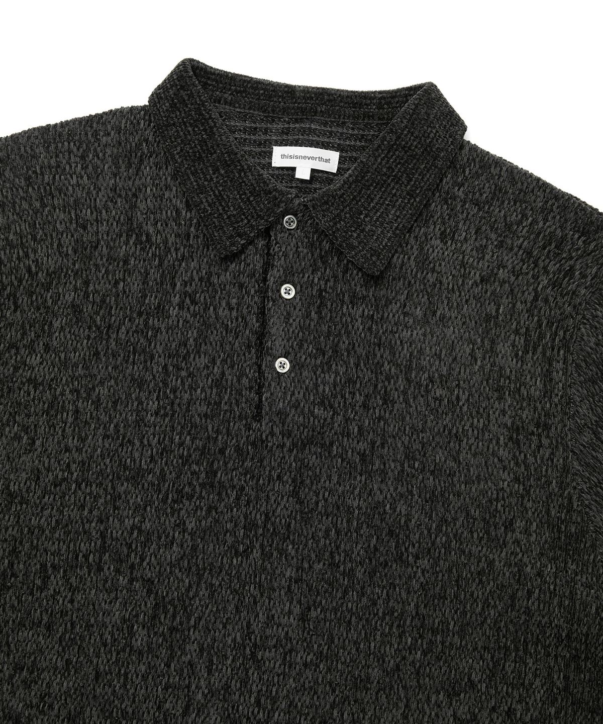 디스이즈네버댓(THISISNEVERTHAT) Velvet Knit Polo Off Black